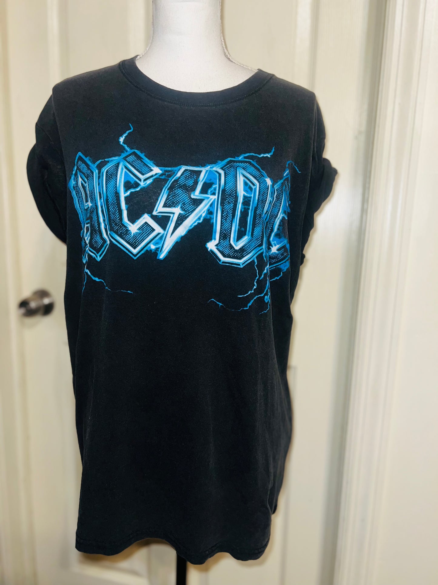 AC/DC Double Sided Oversized Distressed Tee