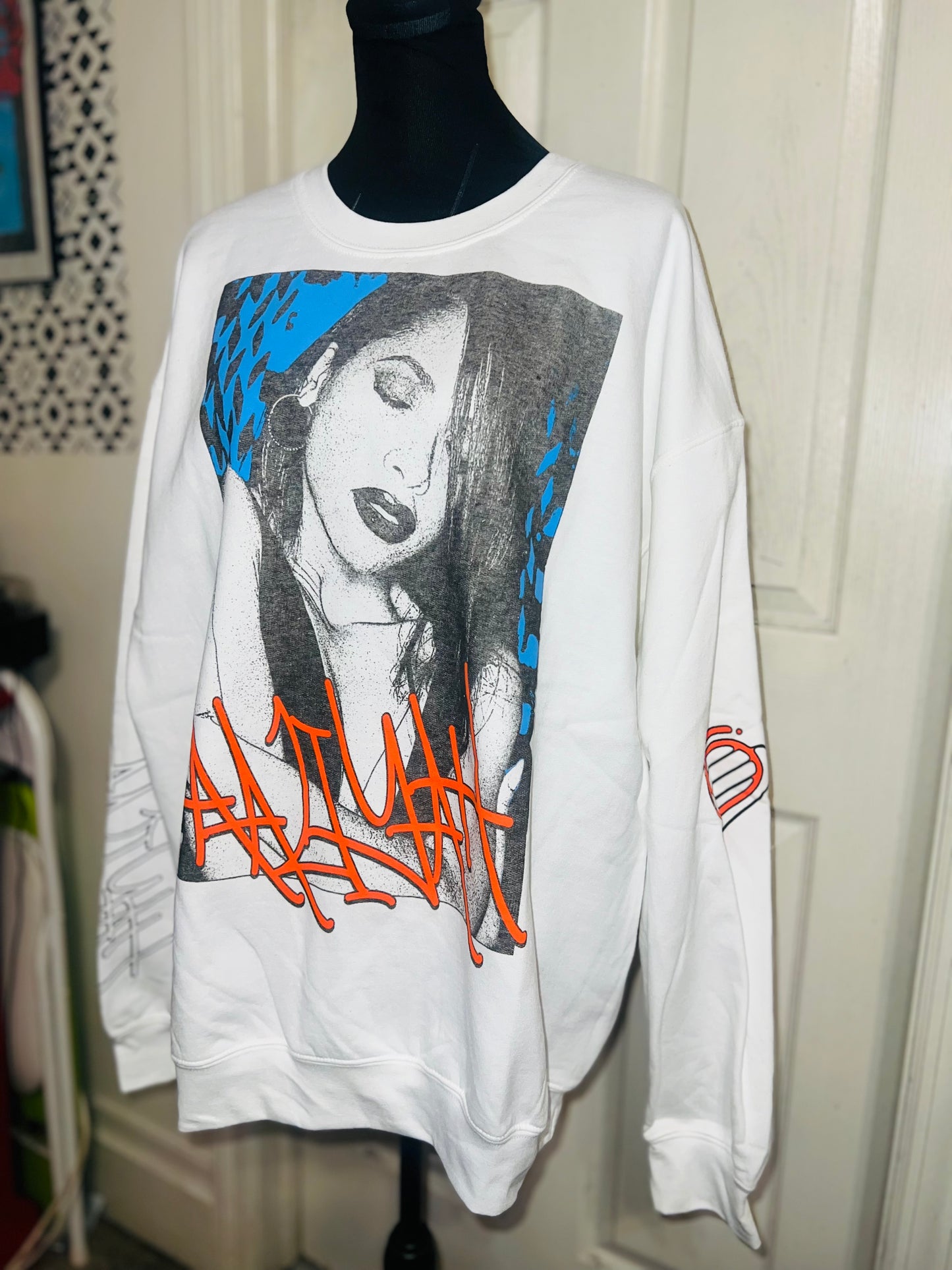 Aaliyah Oversized Distressed Sweatshirt