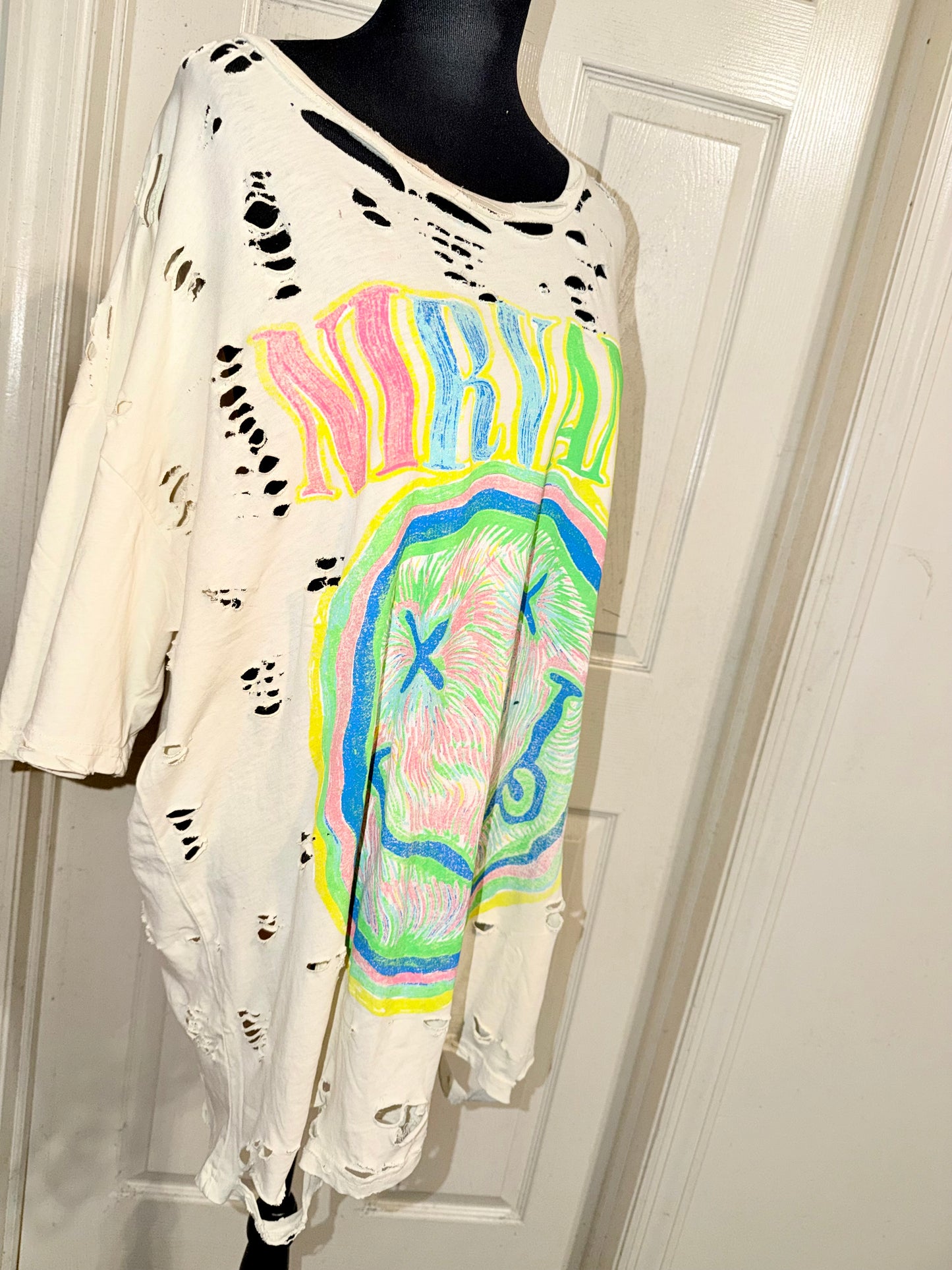 Nirvana Oversized Distressed Tee