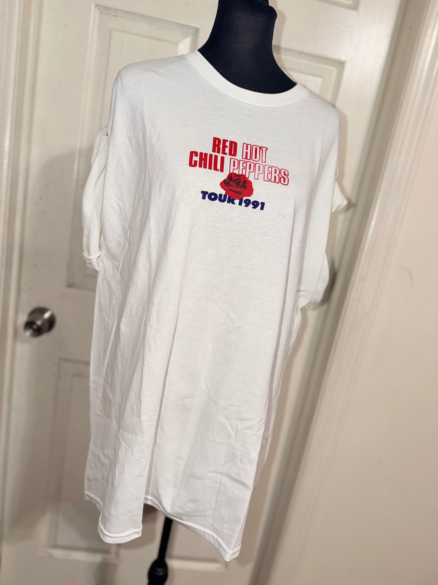 Red Hot Chili Peppers Double Sided Oversized Distressed Tee