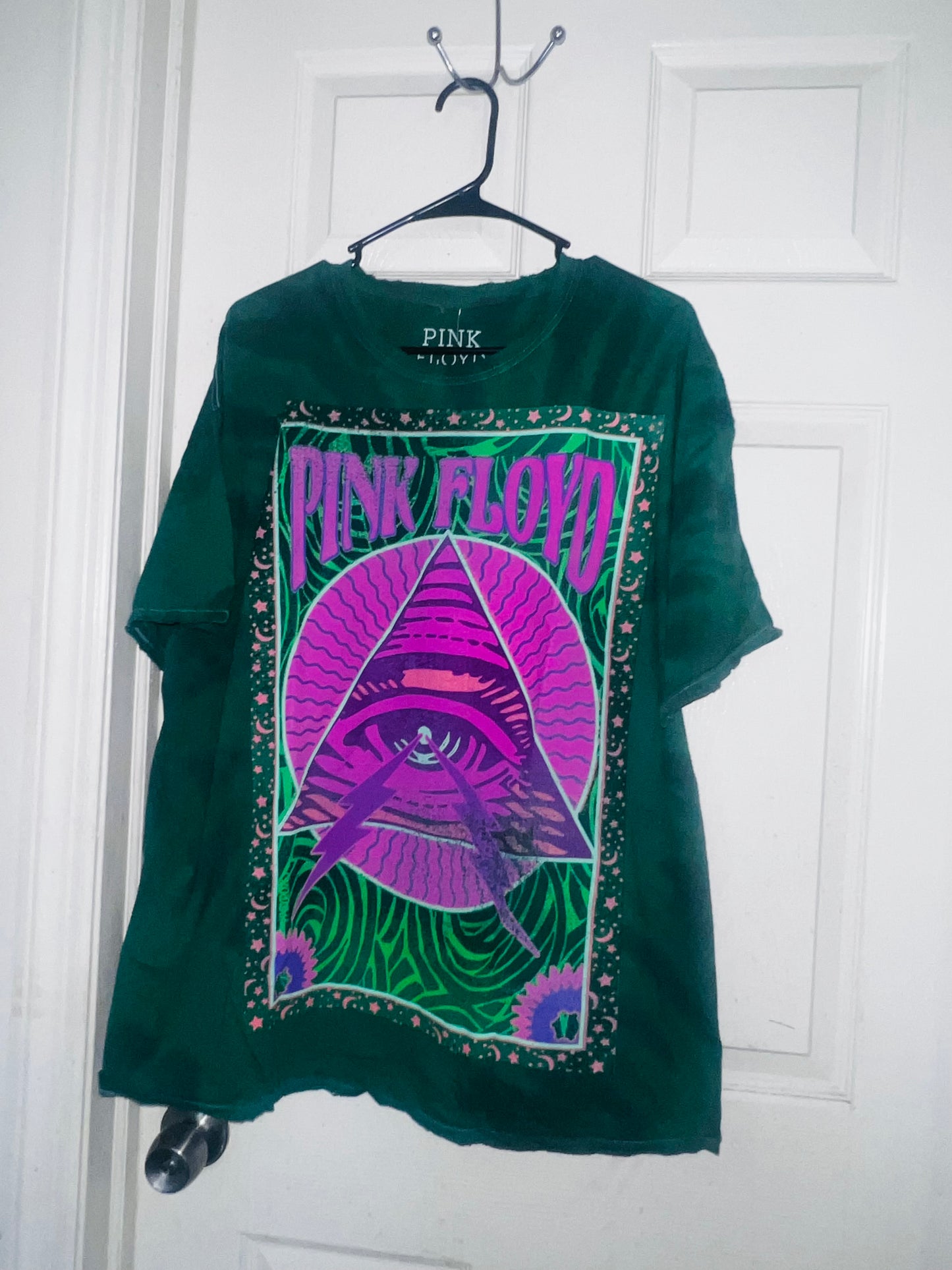 Pink Floyd Tie Dye Oversized Distressed Tee