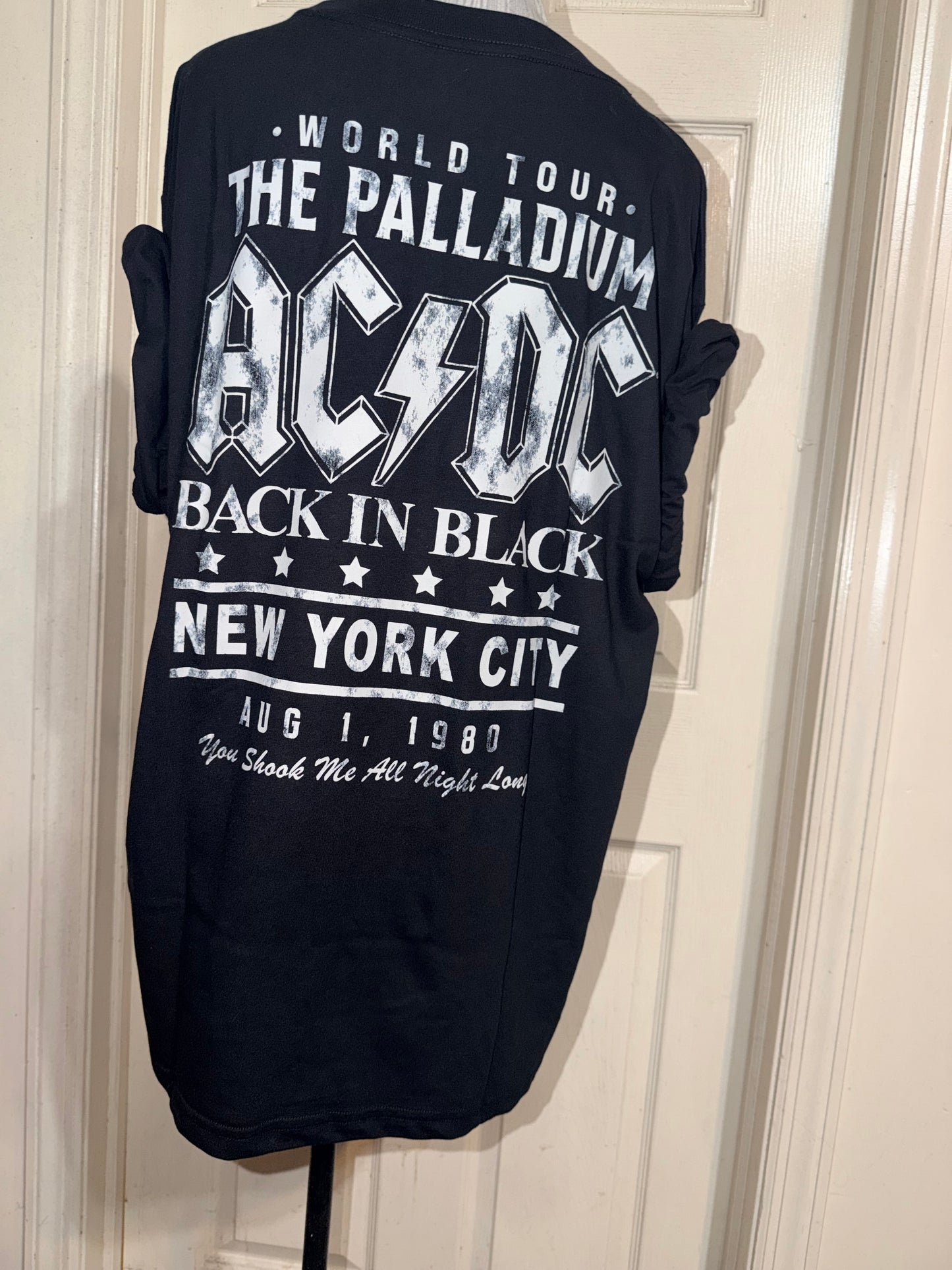 AC/DC Double Sided Oversized Distressed Tee