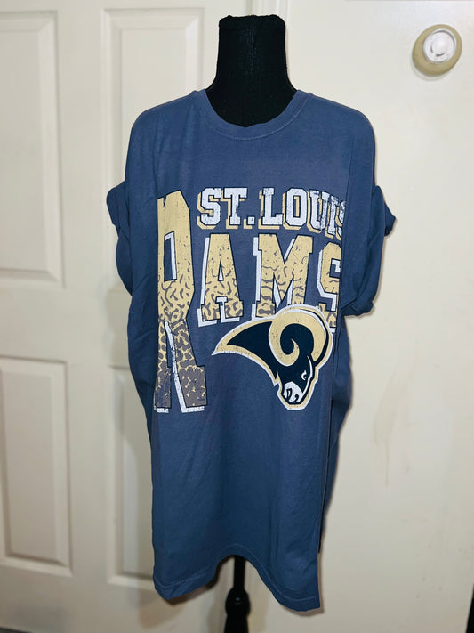 St. Louis Rams Oversized Distressed Tee