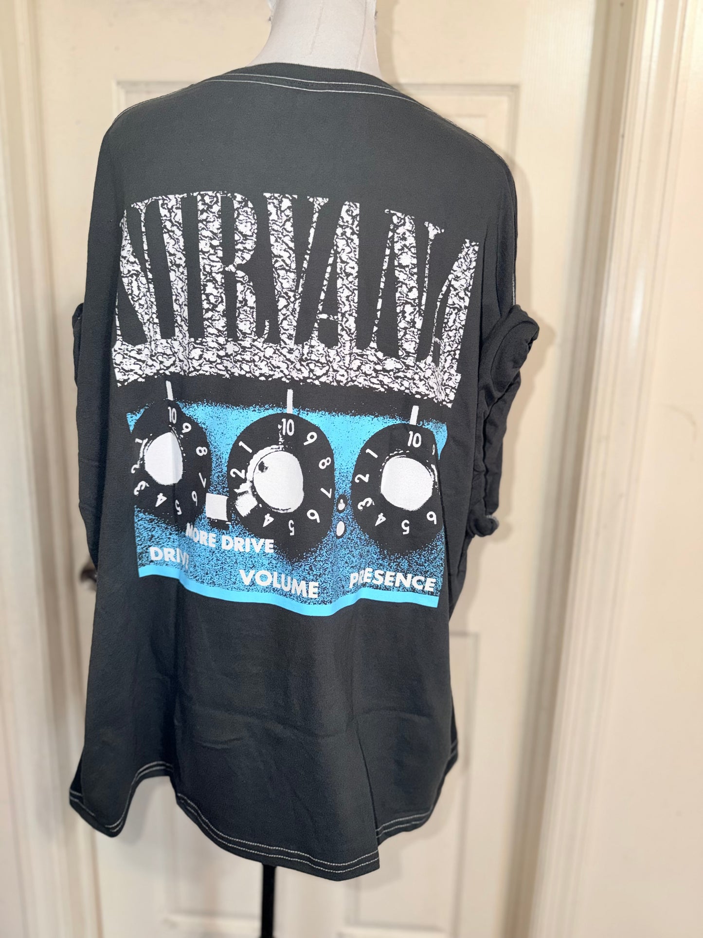 Nirvana Double Sided Oversized Distressed Tee