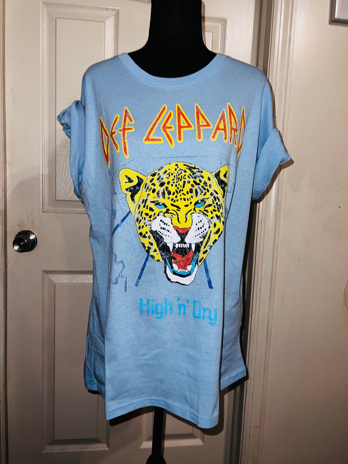 Def Leppard Oversized Distressed Tee