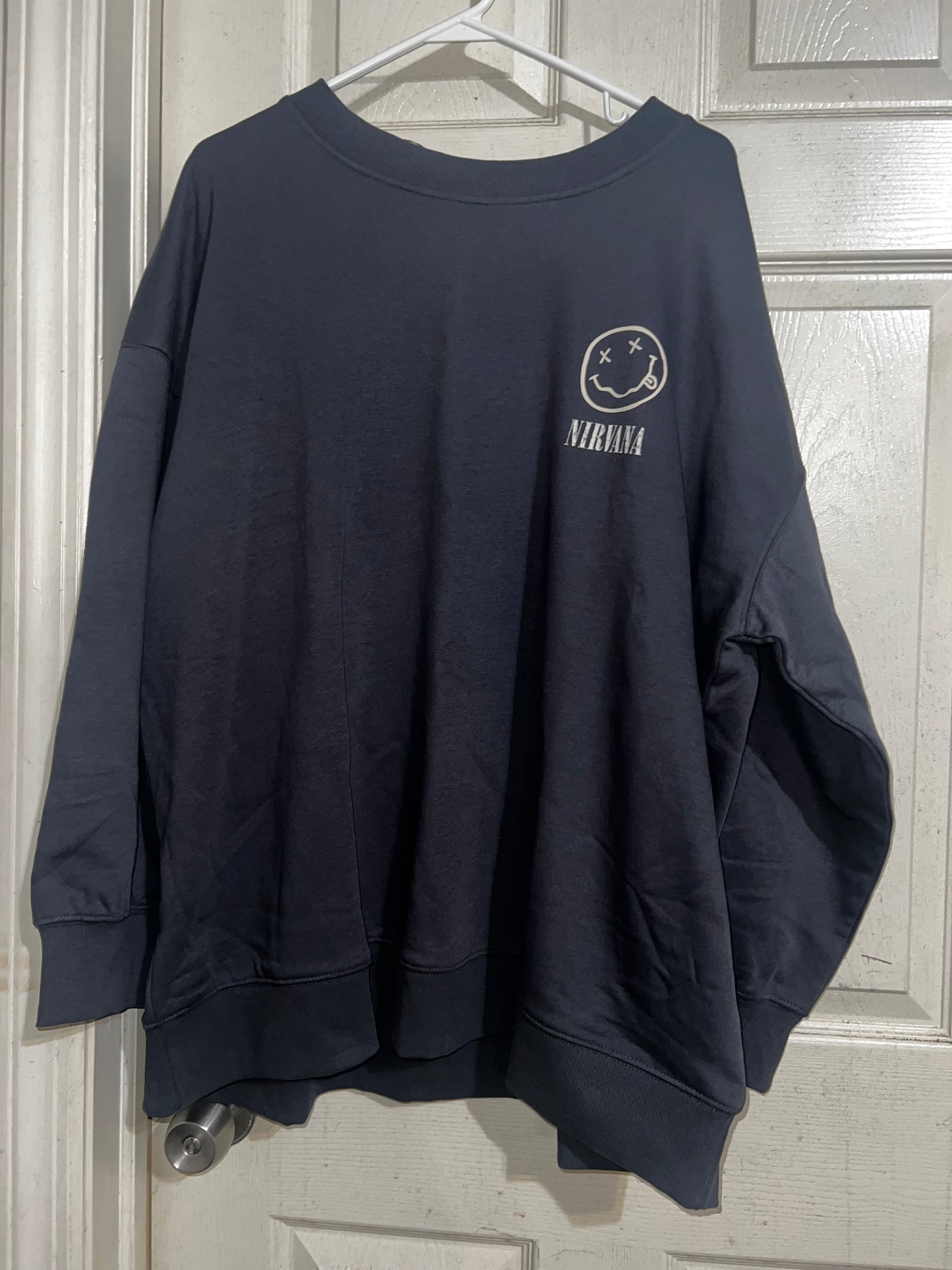 Nirvana Oversized Double Sided Distressed Sweatshirt