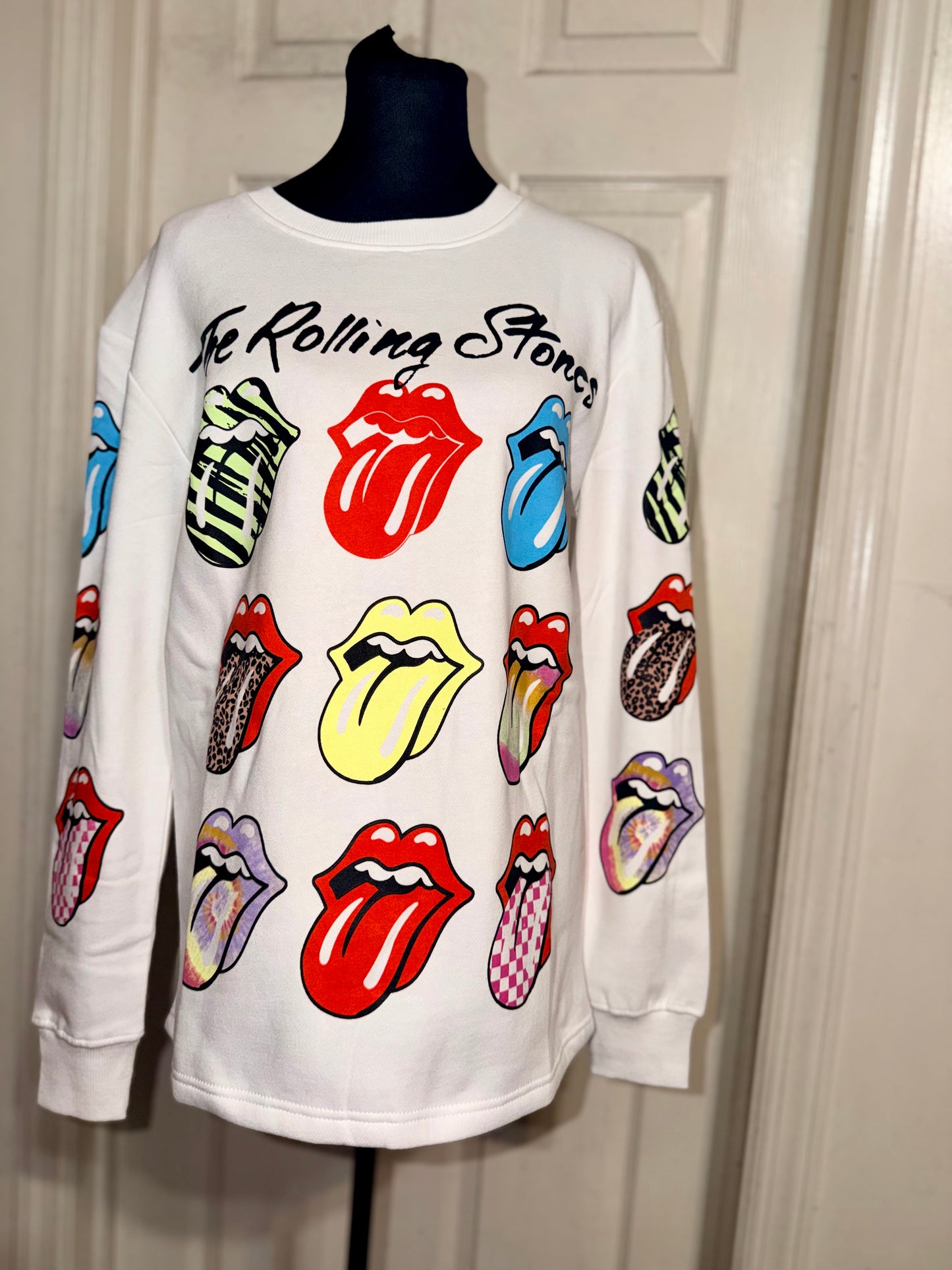 The Rolling Stones Oversized Distressed Sweatshirt