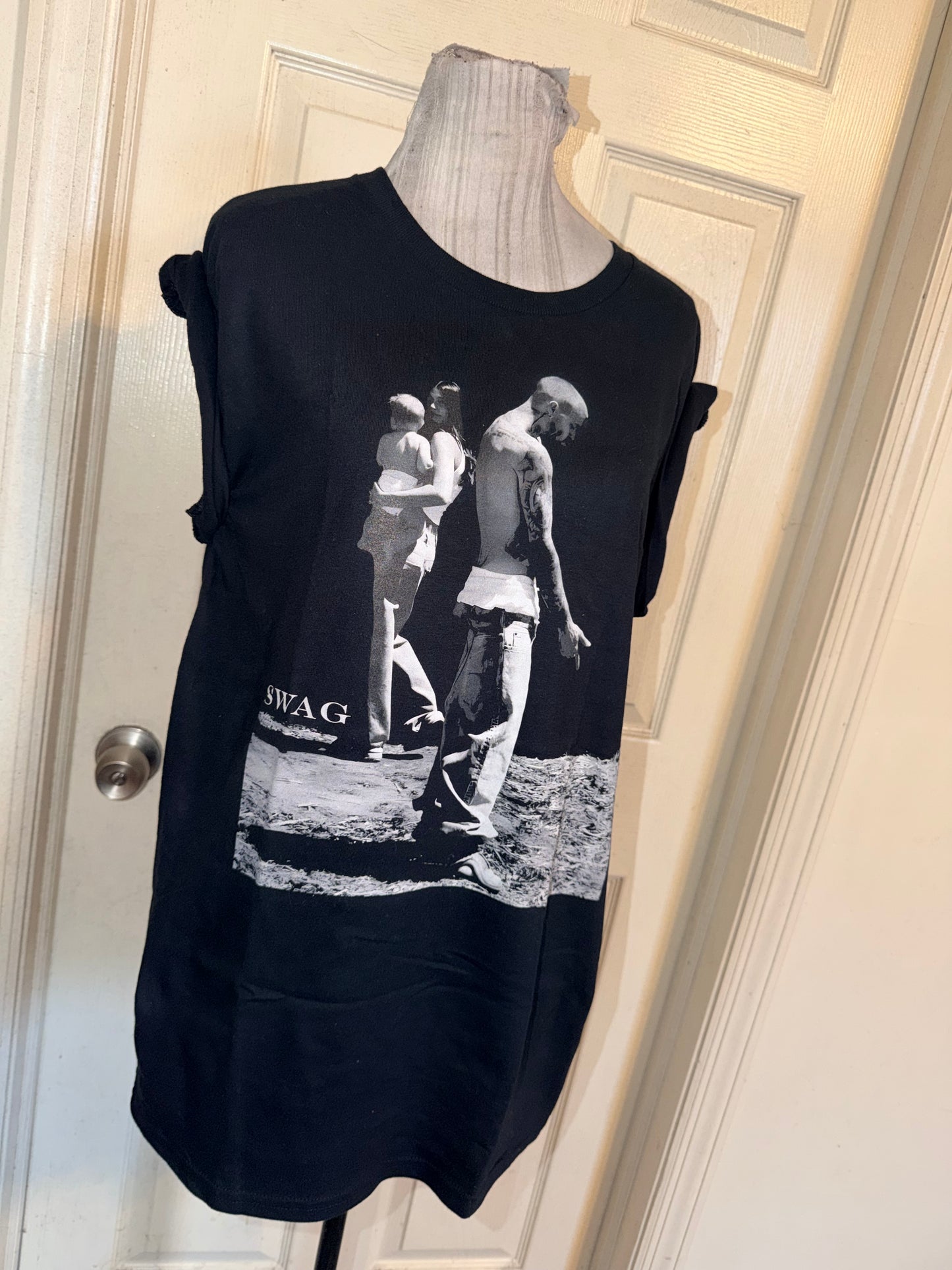 Justin Bieber Double Sided Oversized Distressed Tee