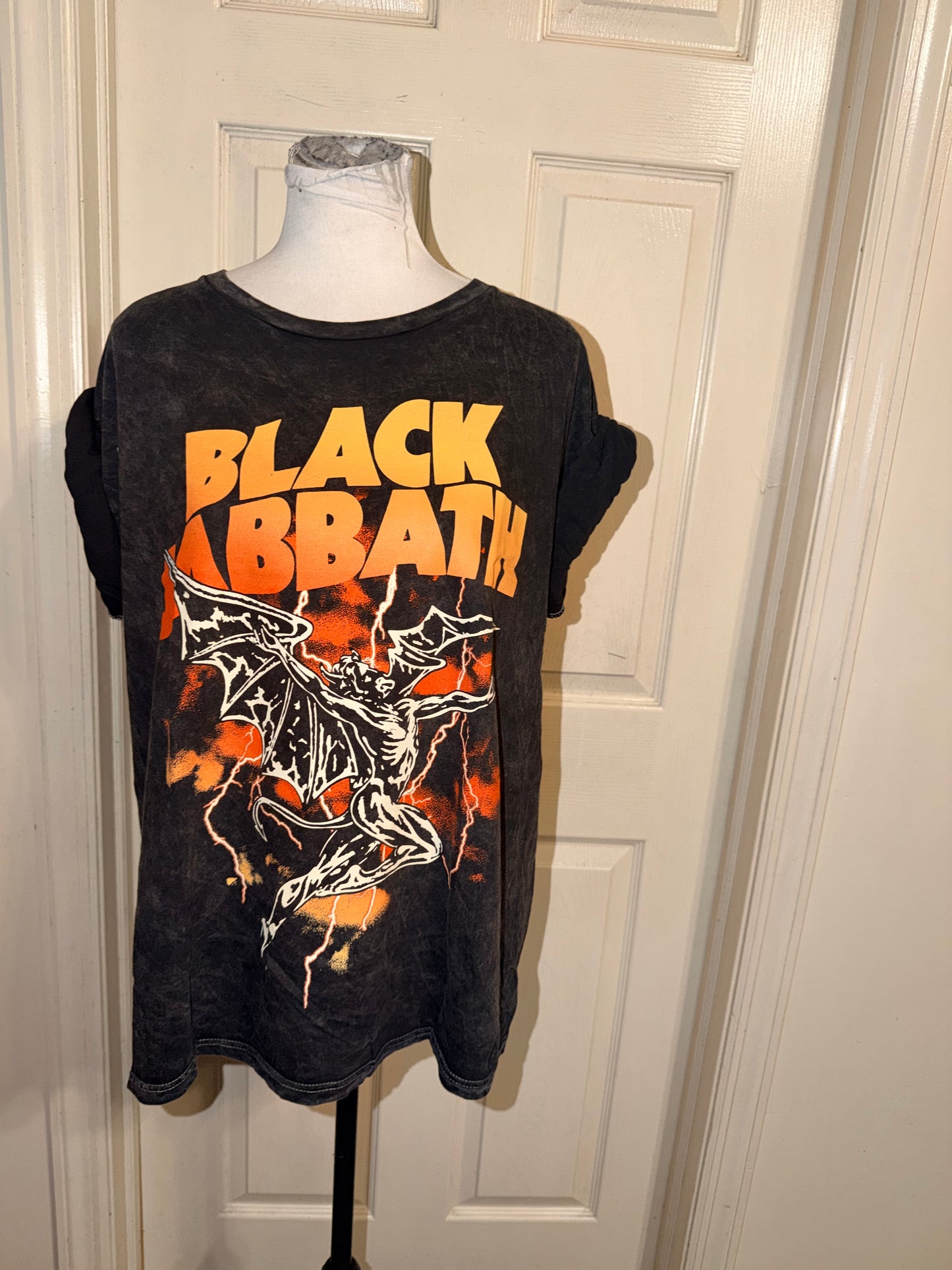 Black Sabbath Double Sided Oversized Distressed Tee