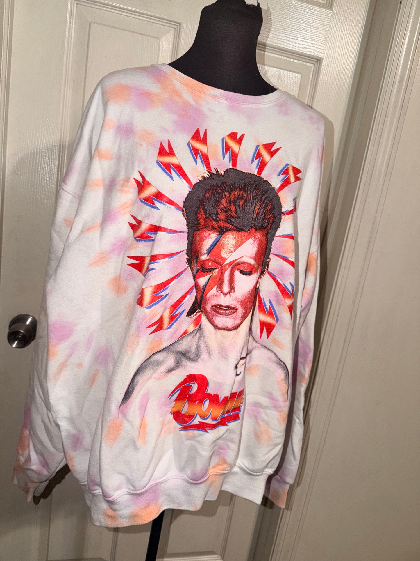 David Bowie Oversized Distressed Sweatshirt