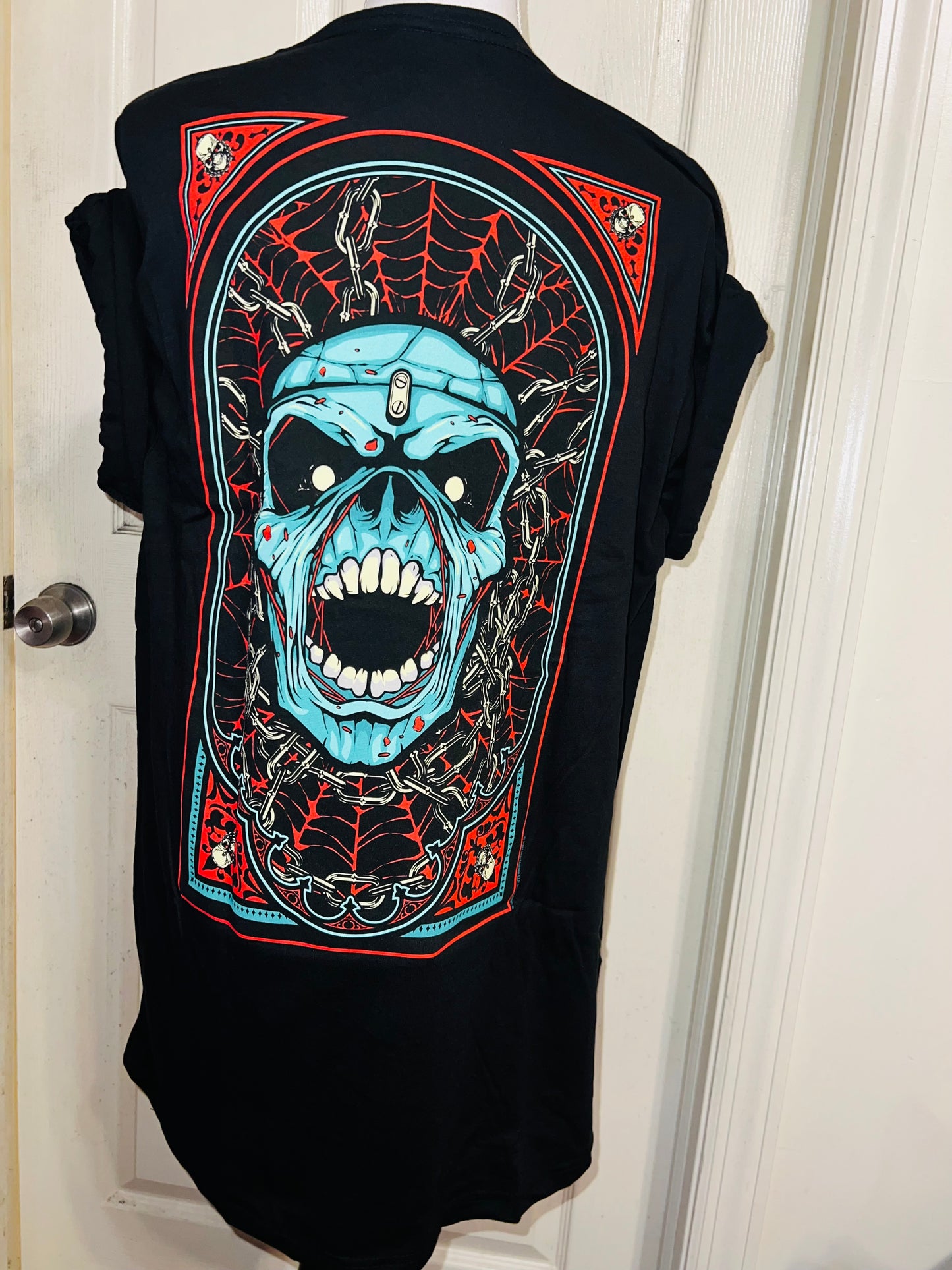 Iron Maiden DoubleSided Oversized Distressed T-Shirt