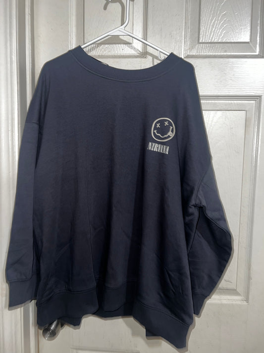 Nirvana Double Sided Oversized Distressed Tour Sweatshirt