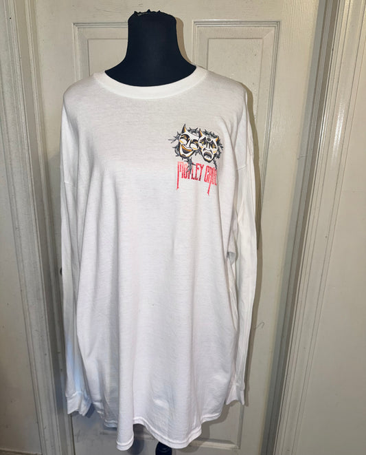 Motley Crue Double Sided Oversized Distressed Long Sleeve Tee