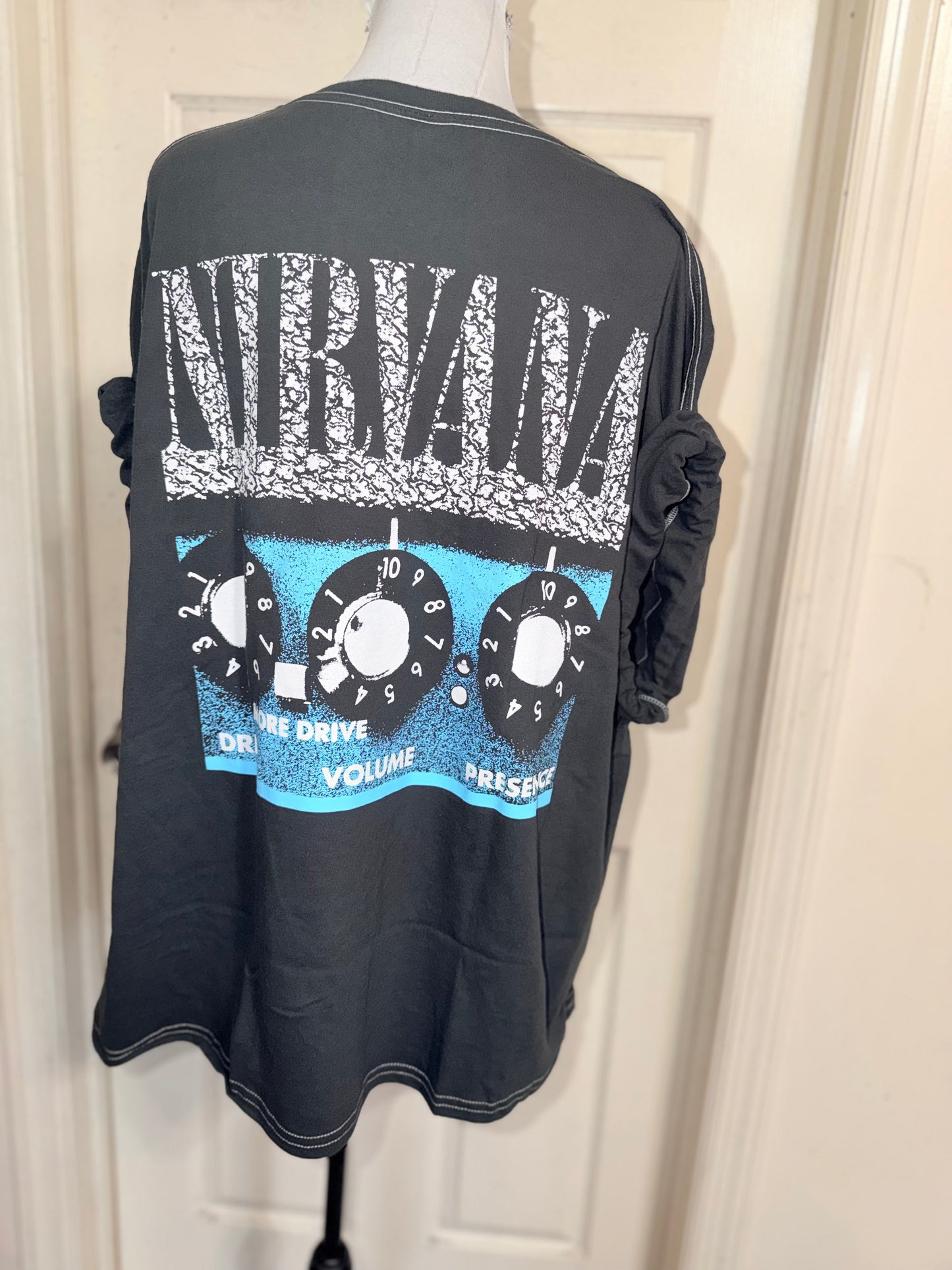 Nirvana Double Sided Oversized Distressed Tee