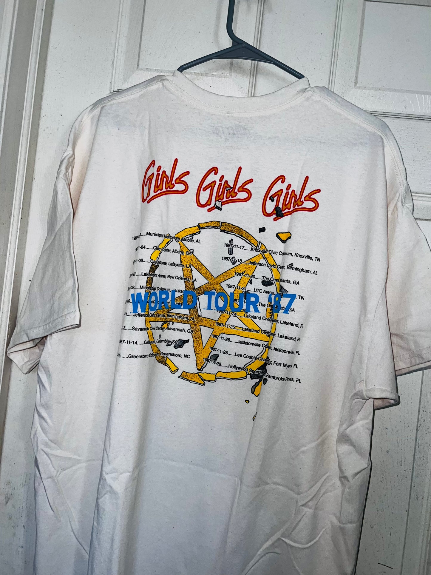 Motley Crue Tour Double Sided  Oversized Distressed Tee