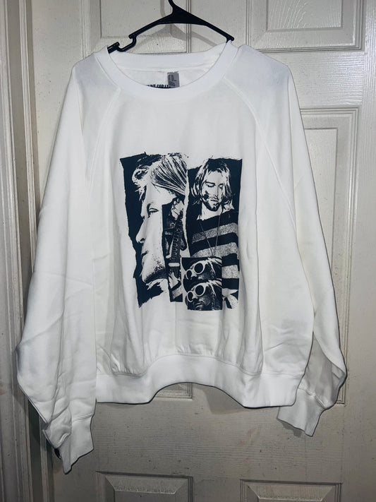 Kurt Cobain Oversized Distressed Sweatshirt