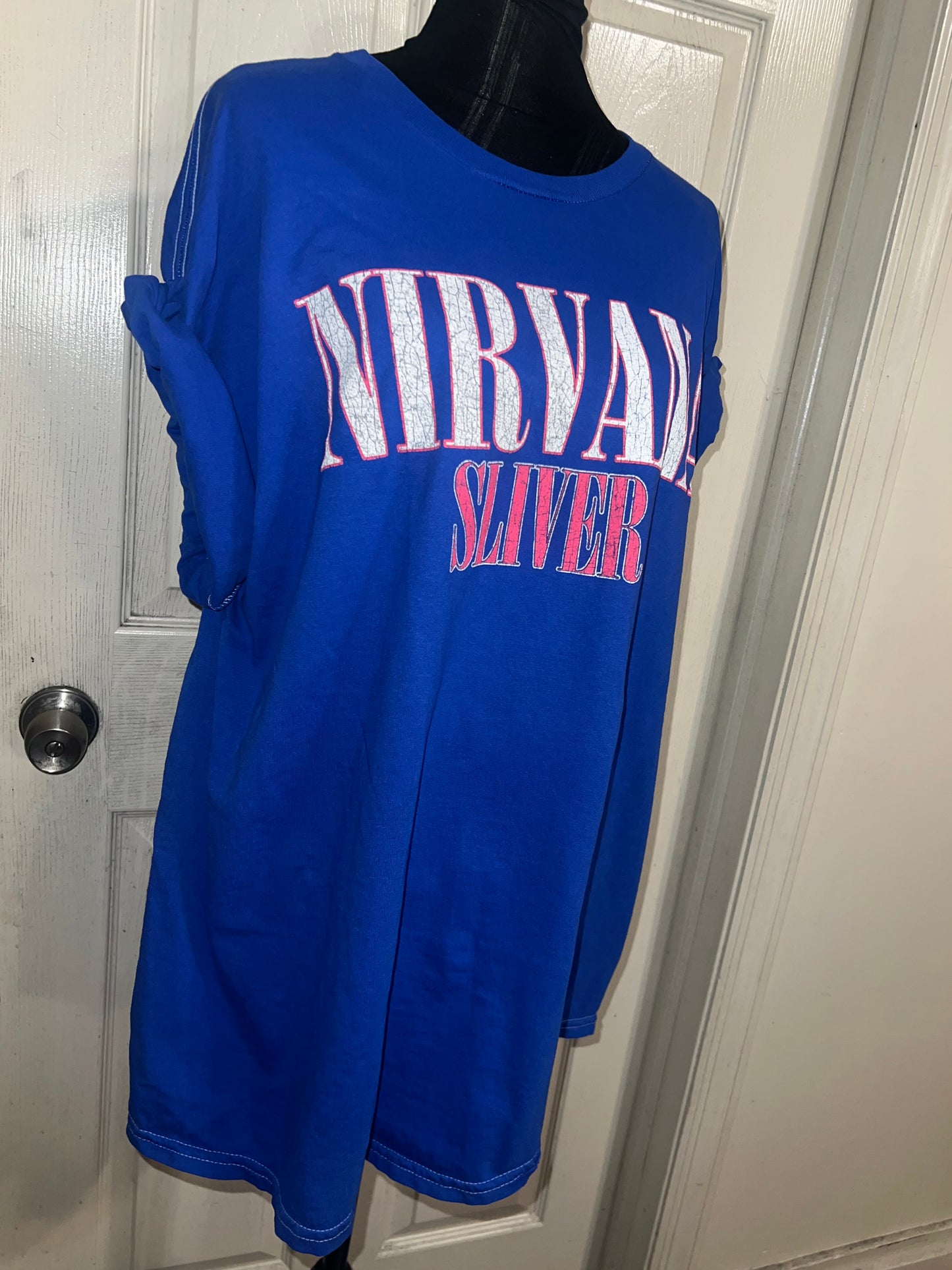 Nirvana Double Sided Oversized Distressed Tee