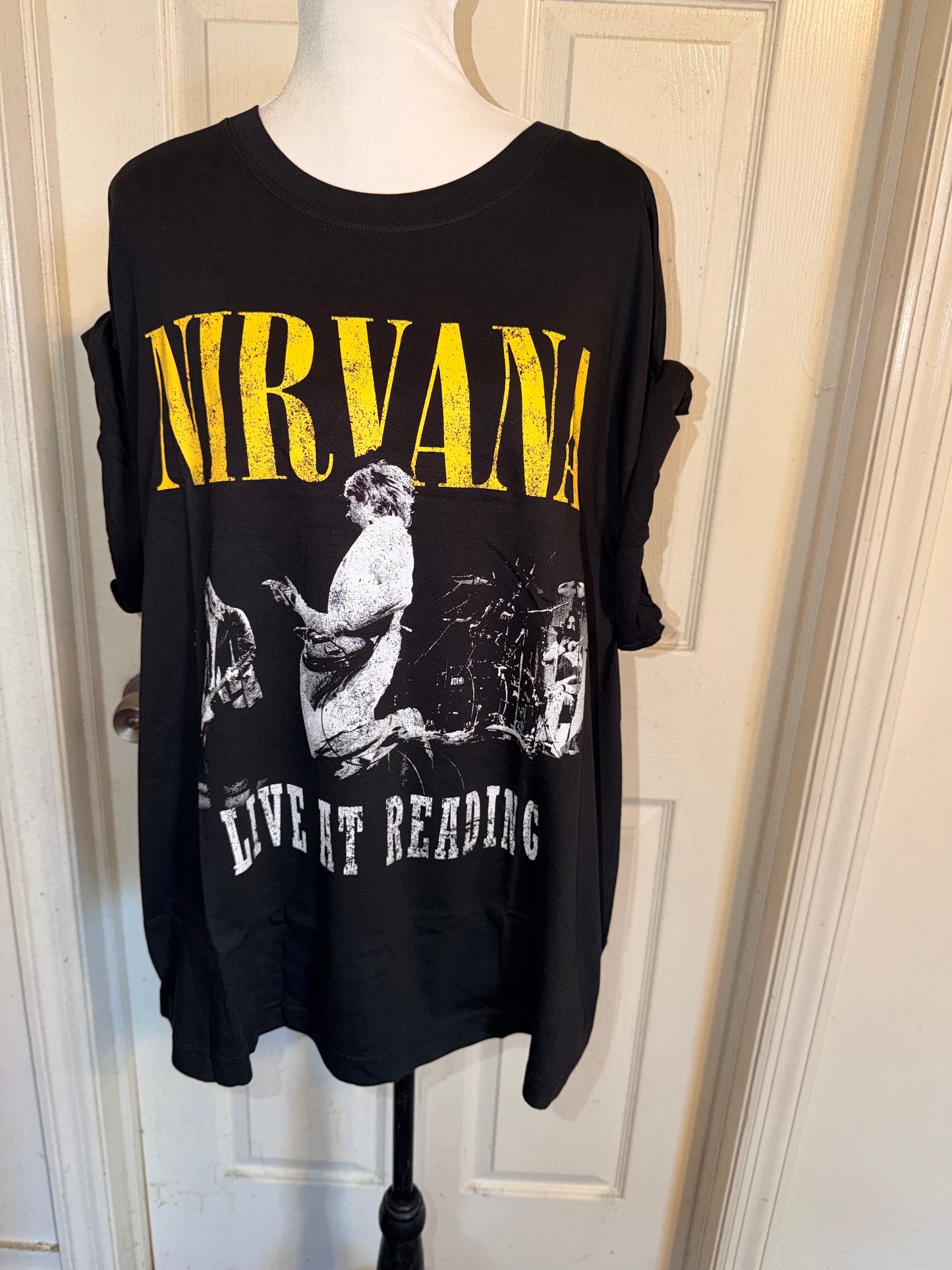 Nirvana Double Sided Oversized Distressed Tee