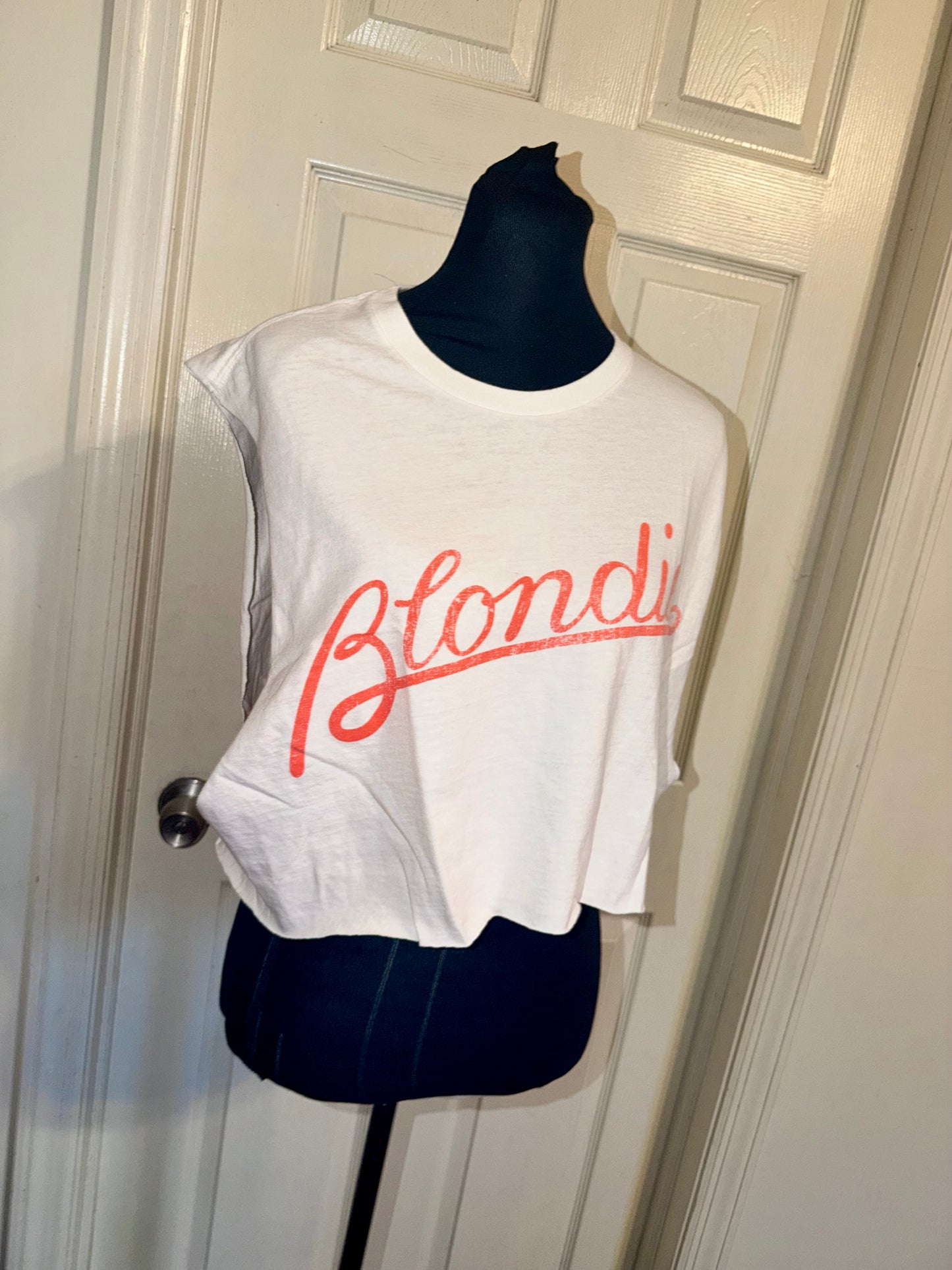 Blondie Oversized Distressed Cropped Tank