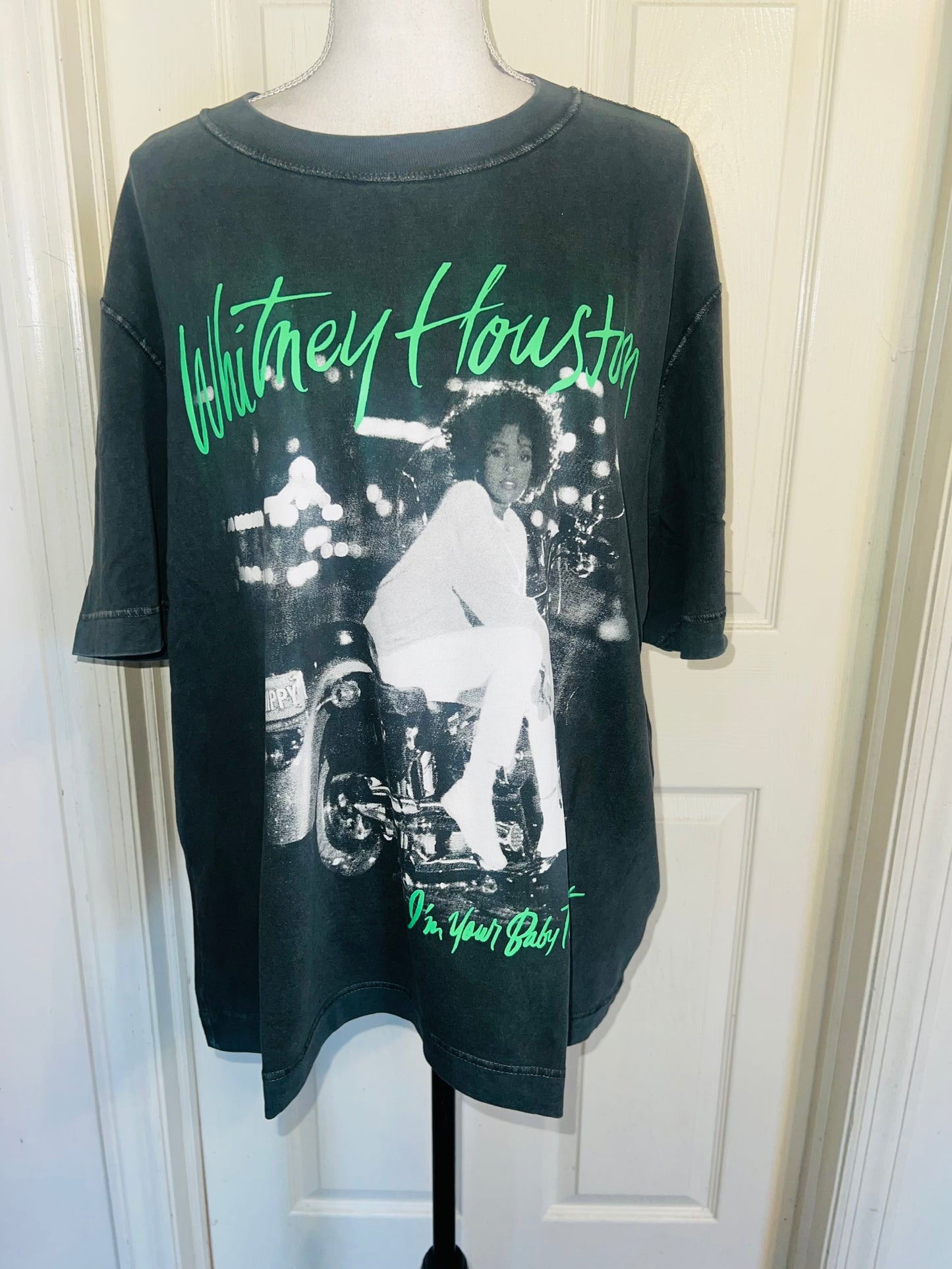 Whitney Houston Double Sided Oversized Distressed Tee