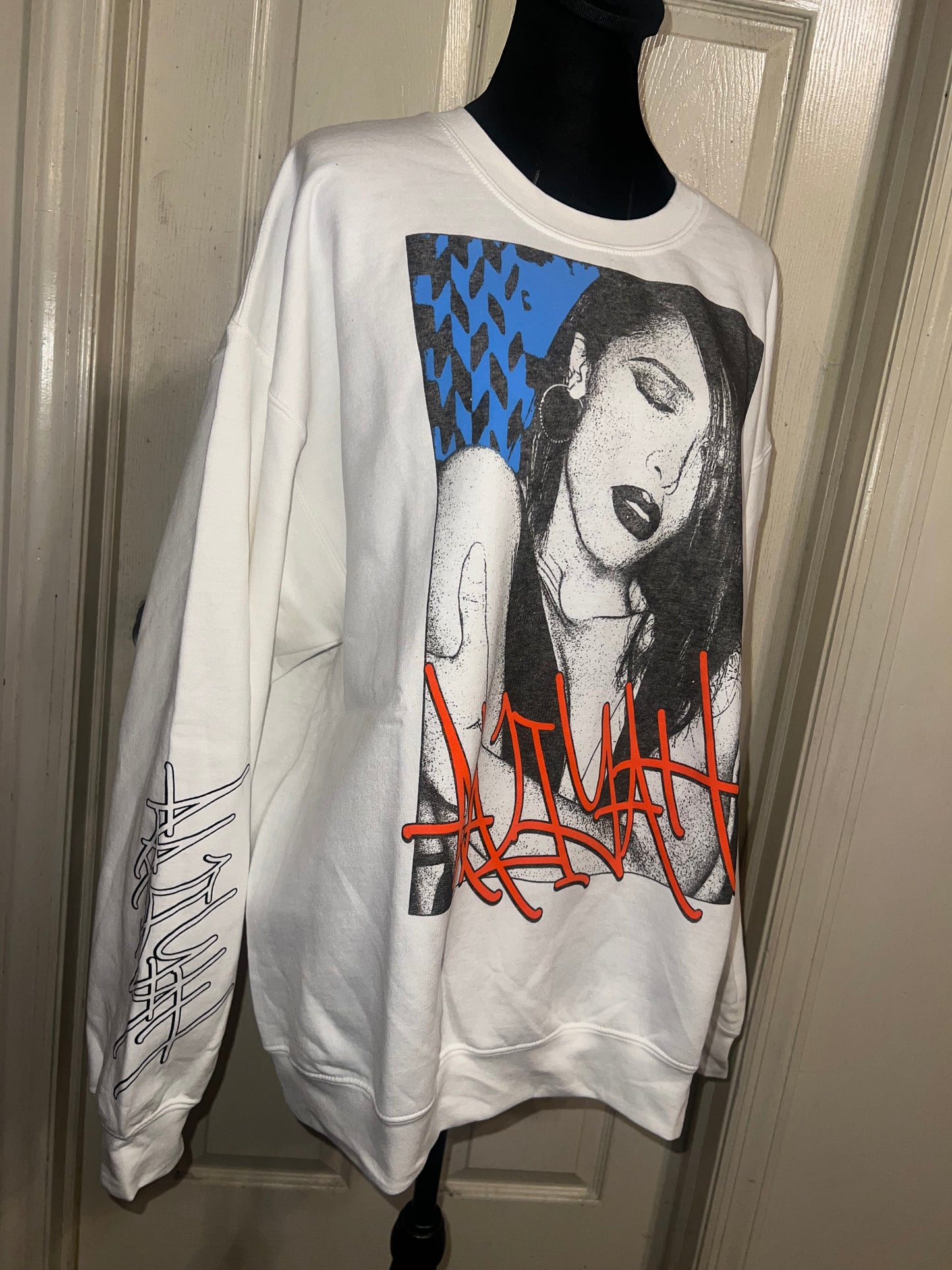 Aaliyah Oversized Distressed Sweatshirt