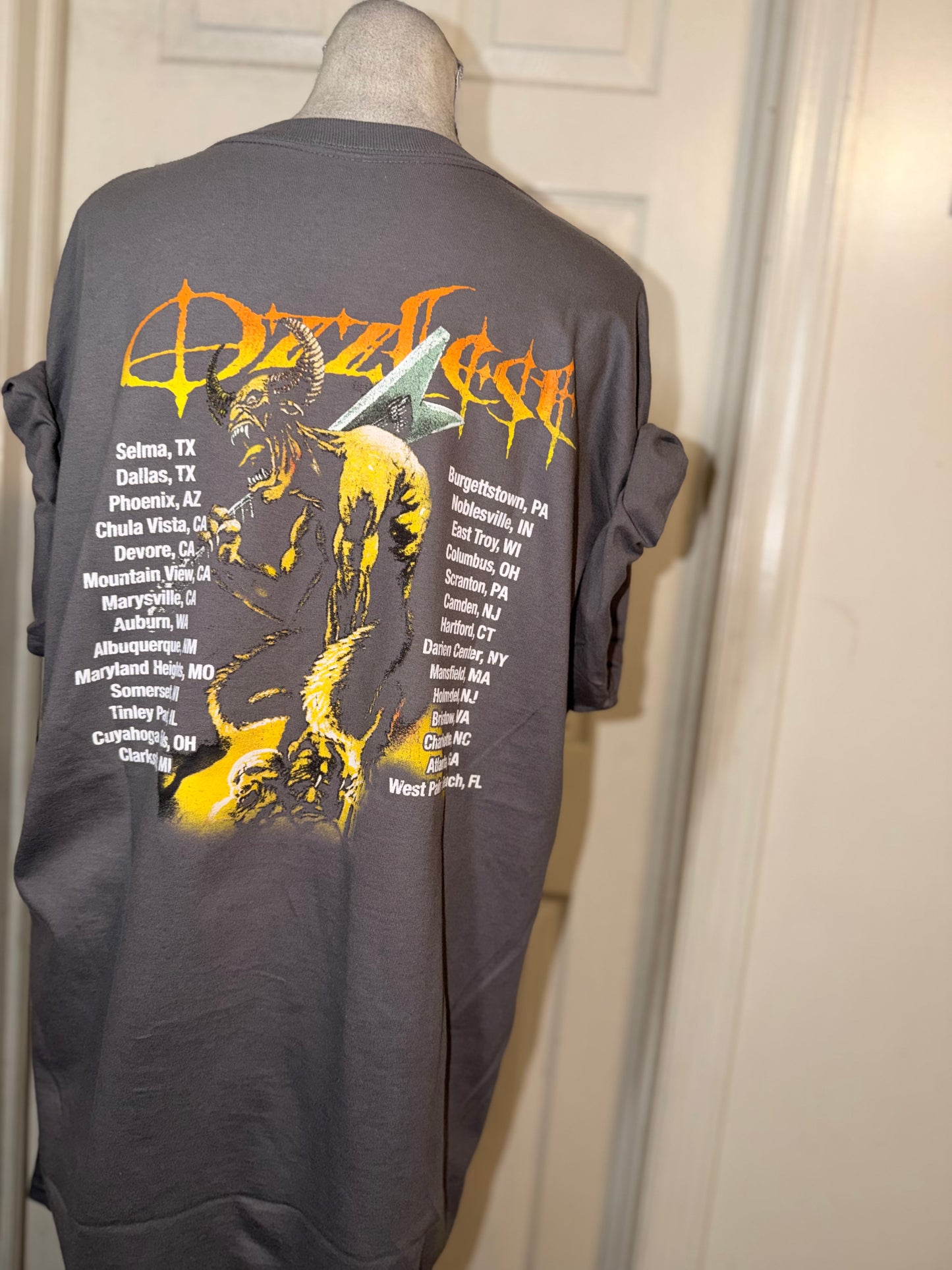 Ozzy Osbourne Ozzfest Double Sided Oversized Distressed Tee