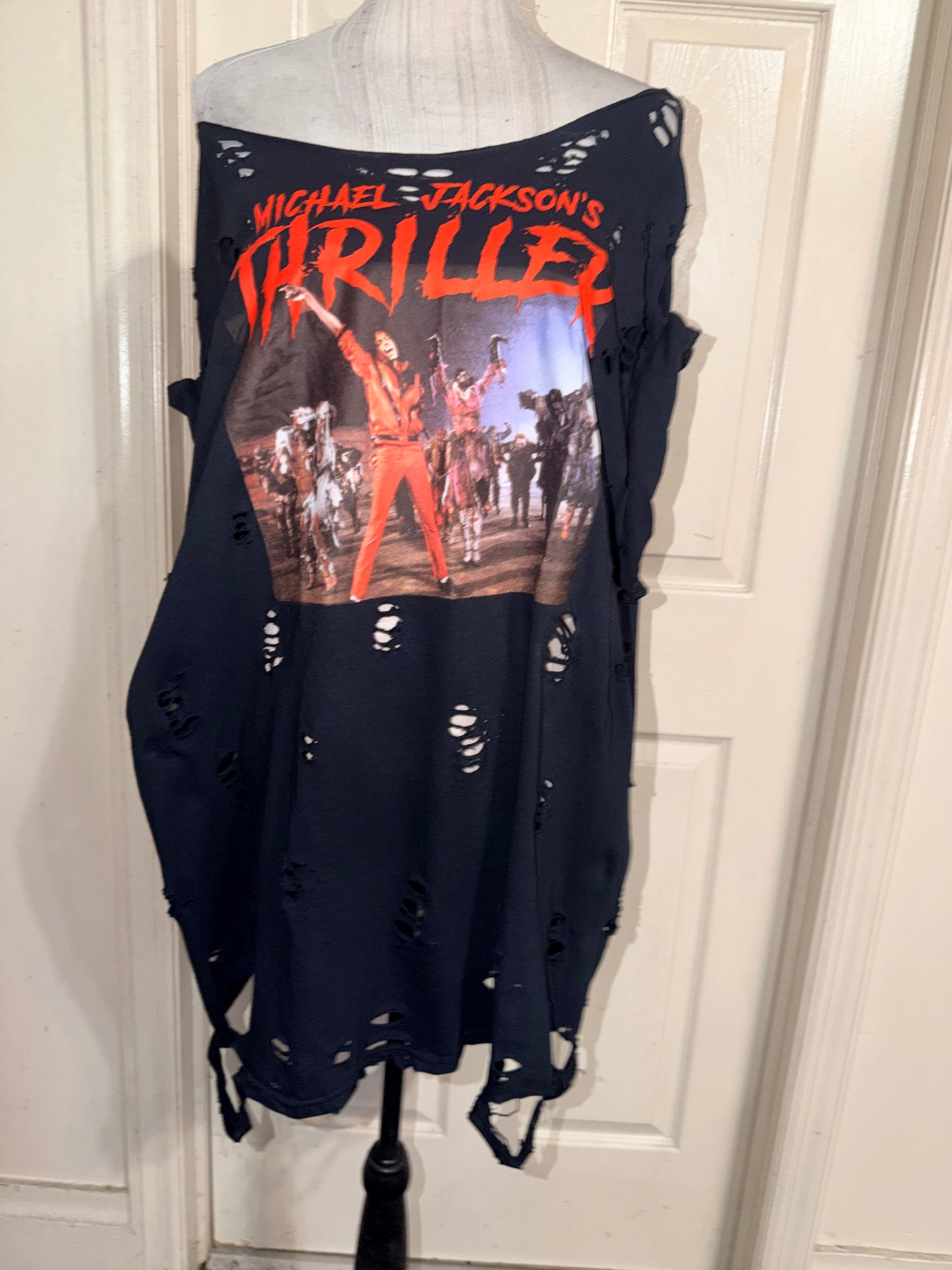 Michael Jackson Thriller Oversized Distressed Tee