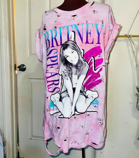 Britney Spears Tie Dye Oversized Distressed Tee