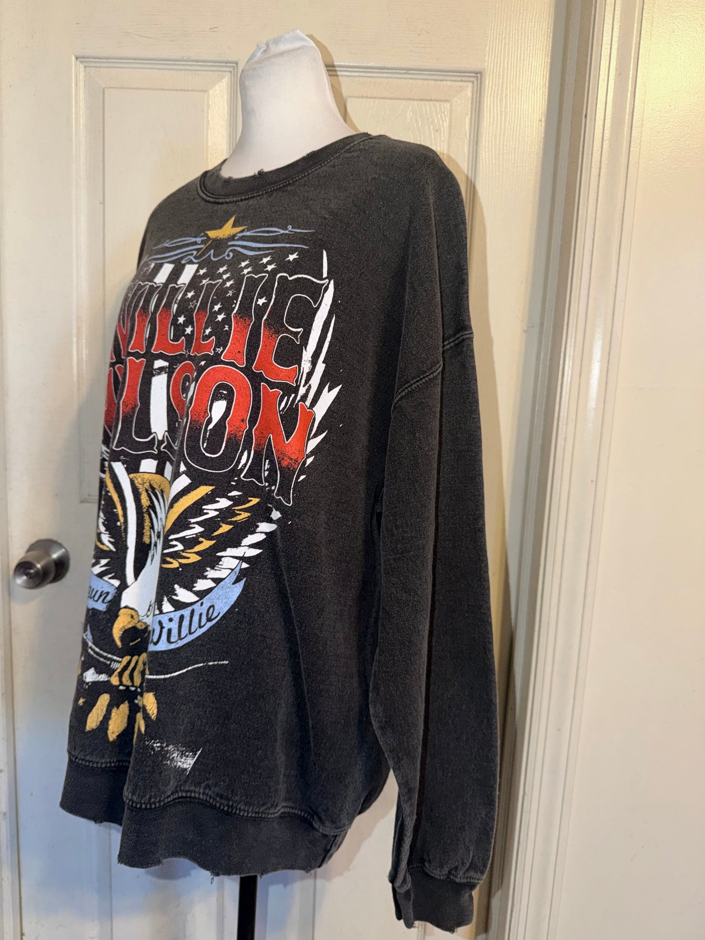 Willie Nelson Oversized Distressed Sweatshirt