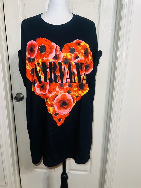 Nirvana Oversized Distressed Tee