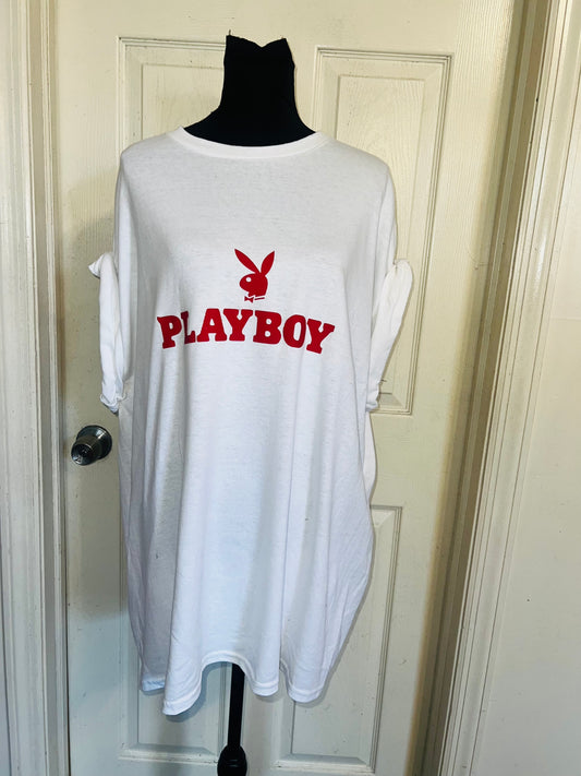 Playboy Double Sided Oversized Distressed Tee