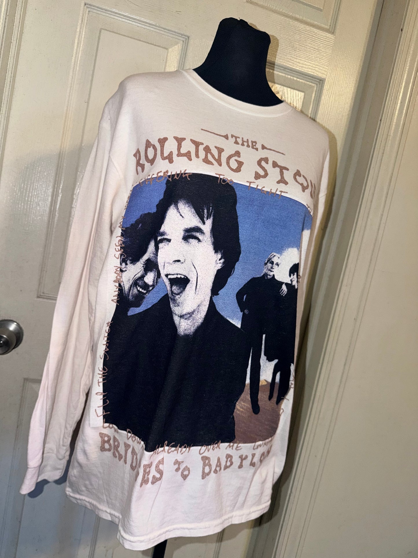 The Rolling Stones Oversized Distressed Long Sleeve Tee