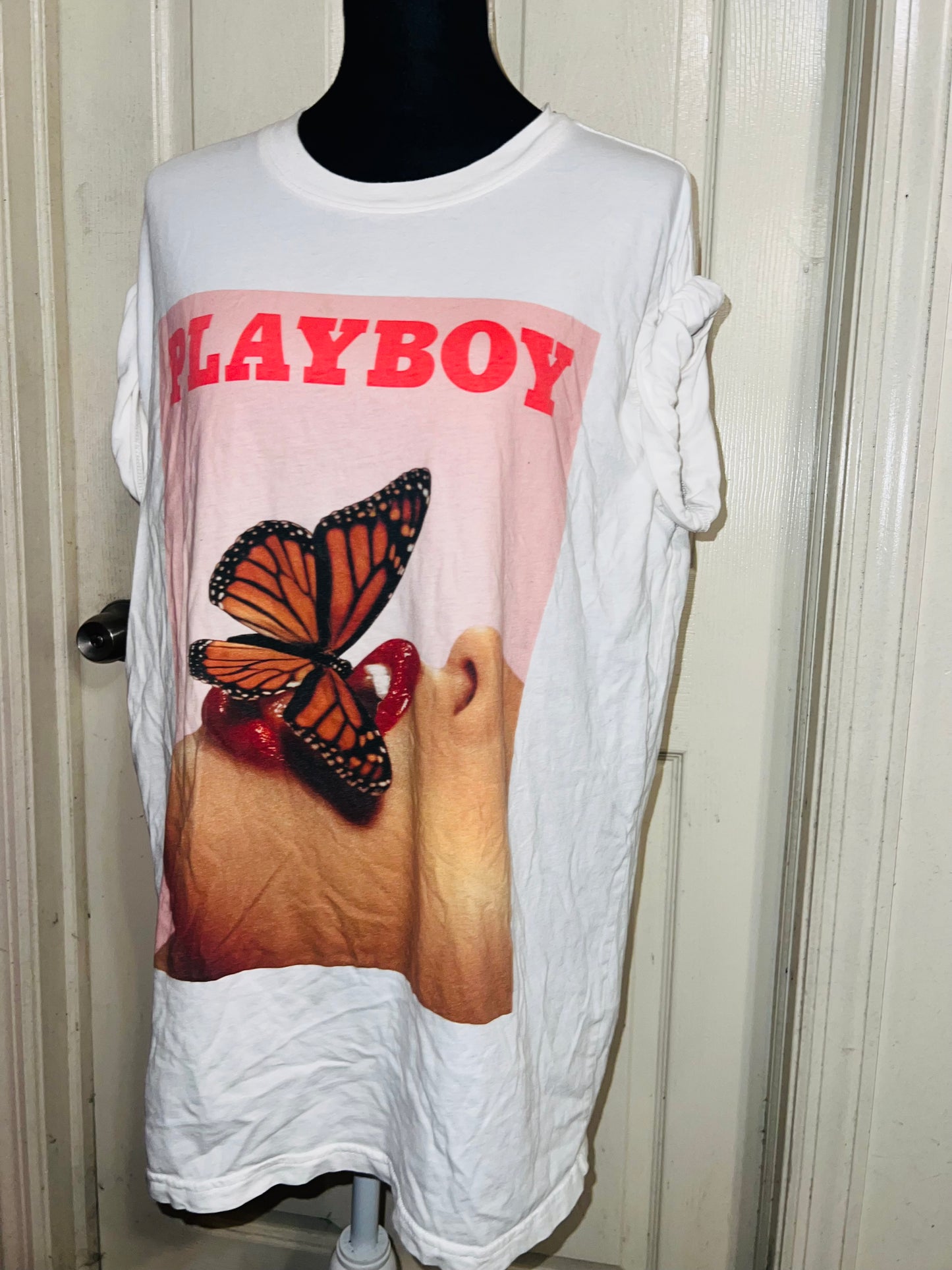 Playboy Oversized Distressed Tee