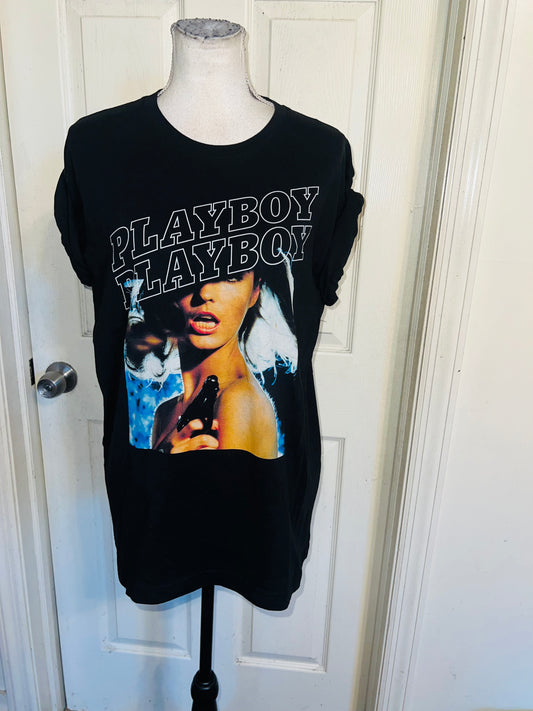 Playboy Oversized Distressed Tee
