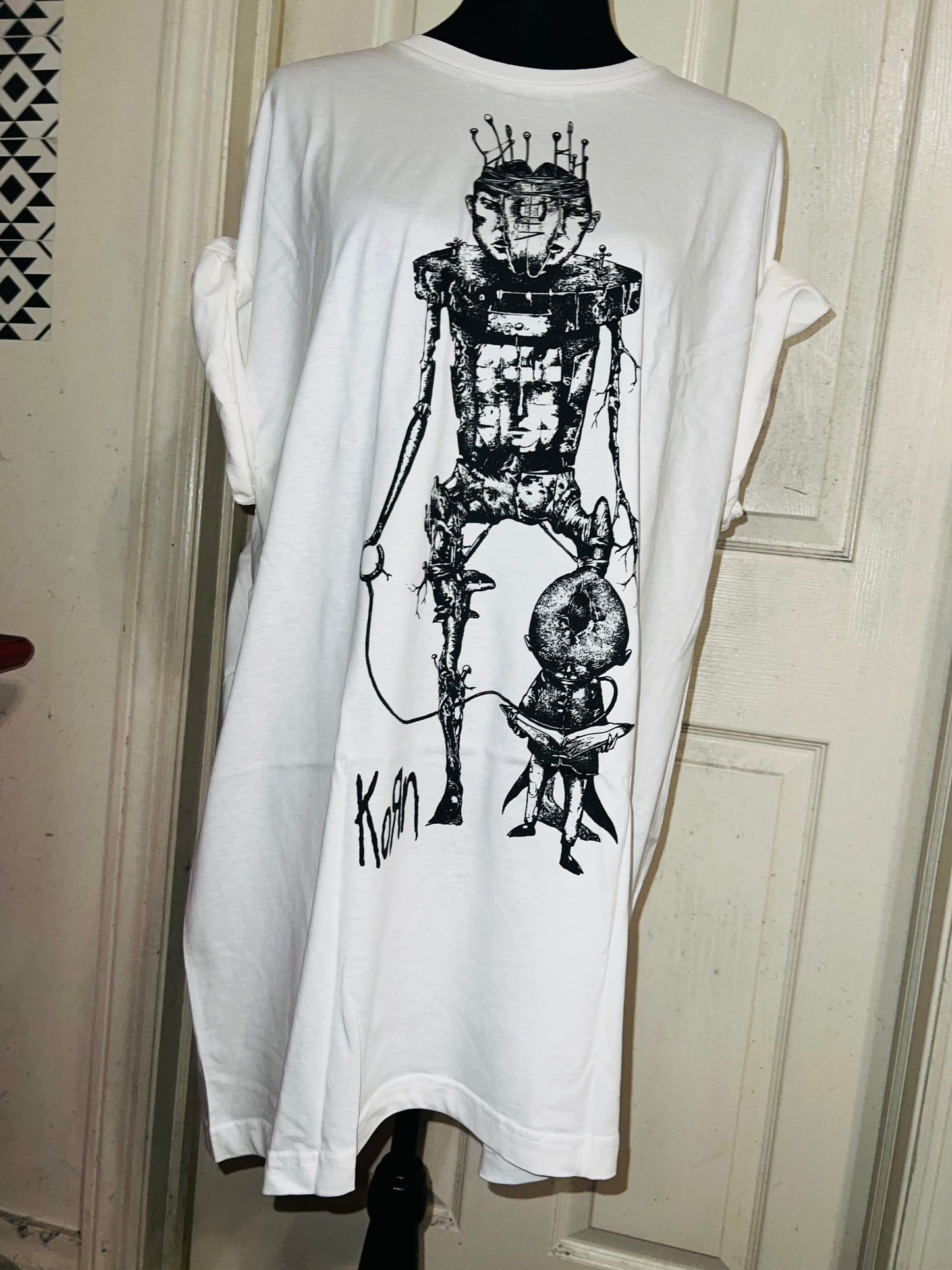 Korn Robot Oversized Distressed T-Shirt