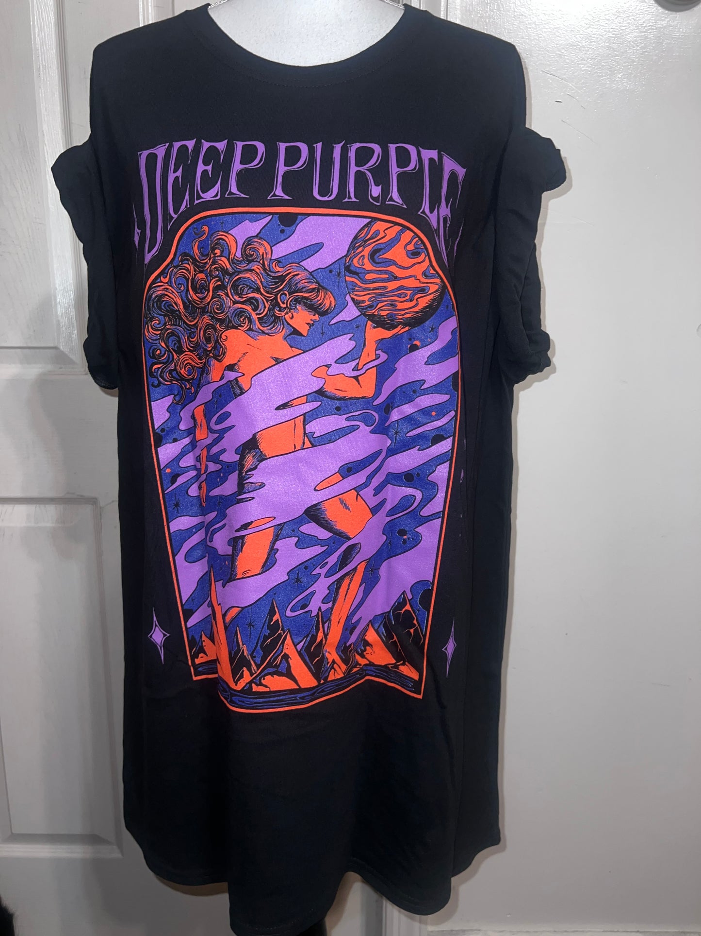 Deep Purple Oversized Distressed Tee