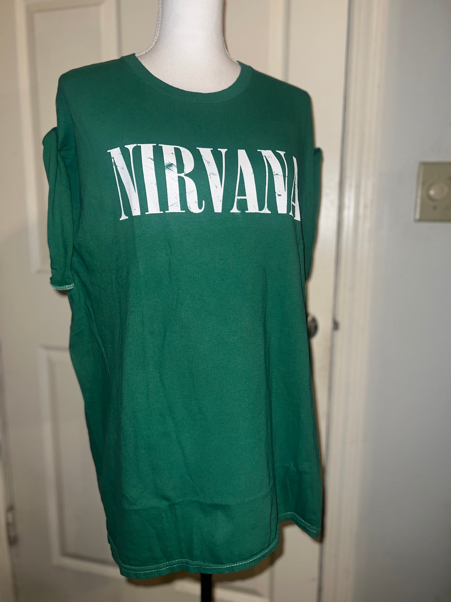 Nirvana Double Sided Oversized Distressed Tee