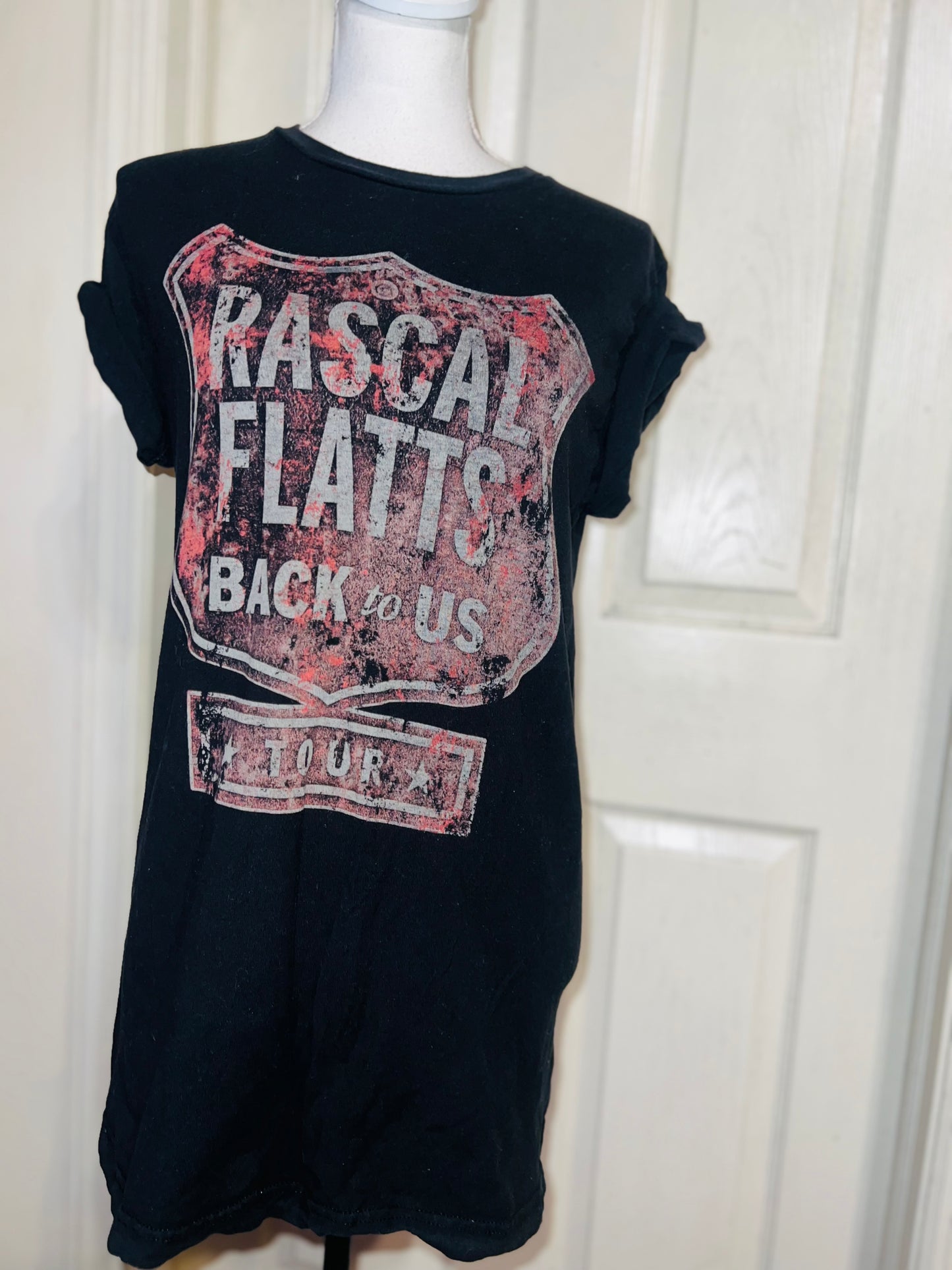 Rascal Flatts Double Sided Oversized Distressed Tee