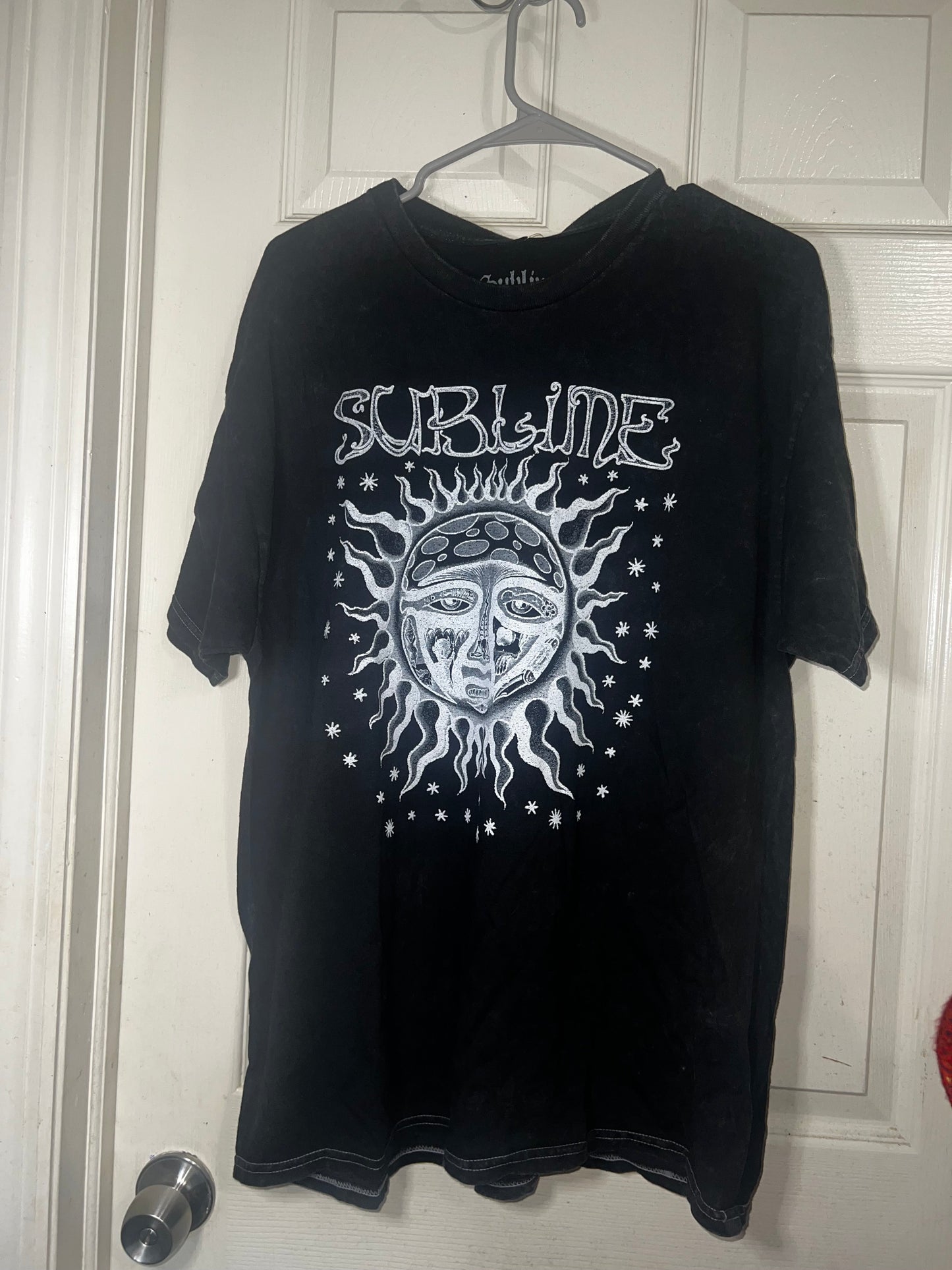 Sublime Acid Wash Oversized Distressed Tee