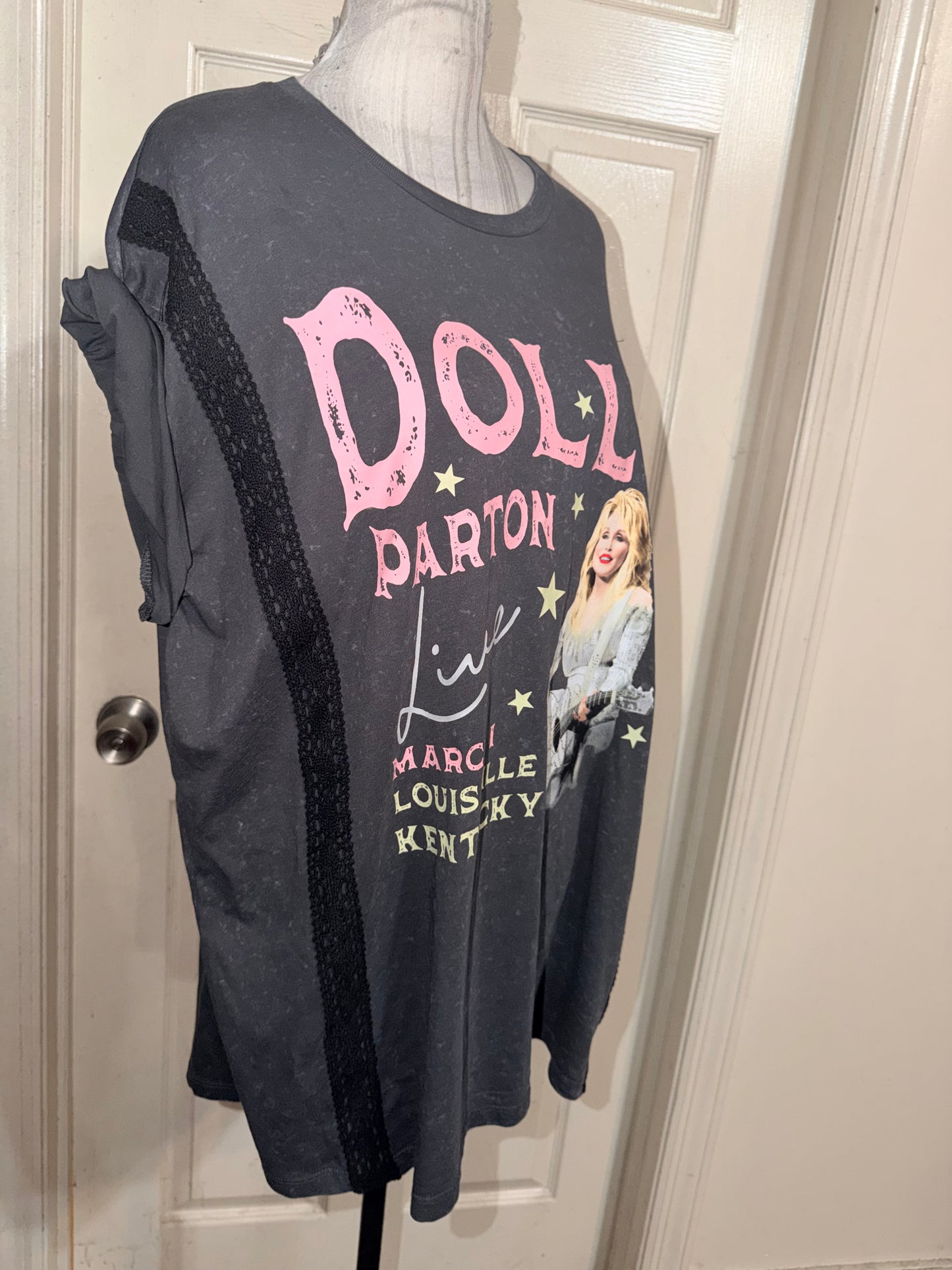 Dolly Parton Double Sided Oversized Distressed Tee