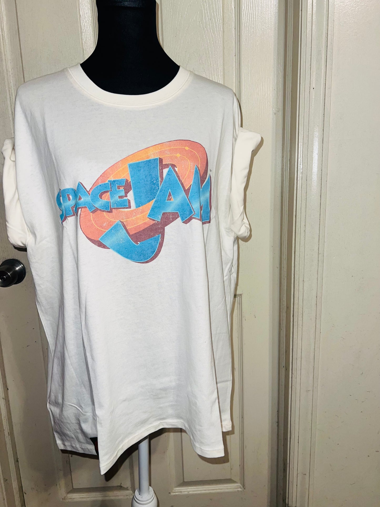 Space Jam Oversized Distressed Oversized Tee