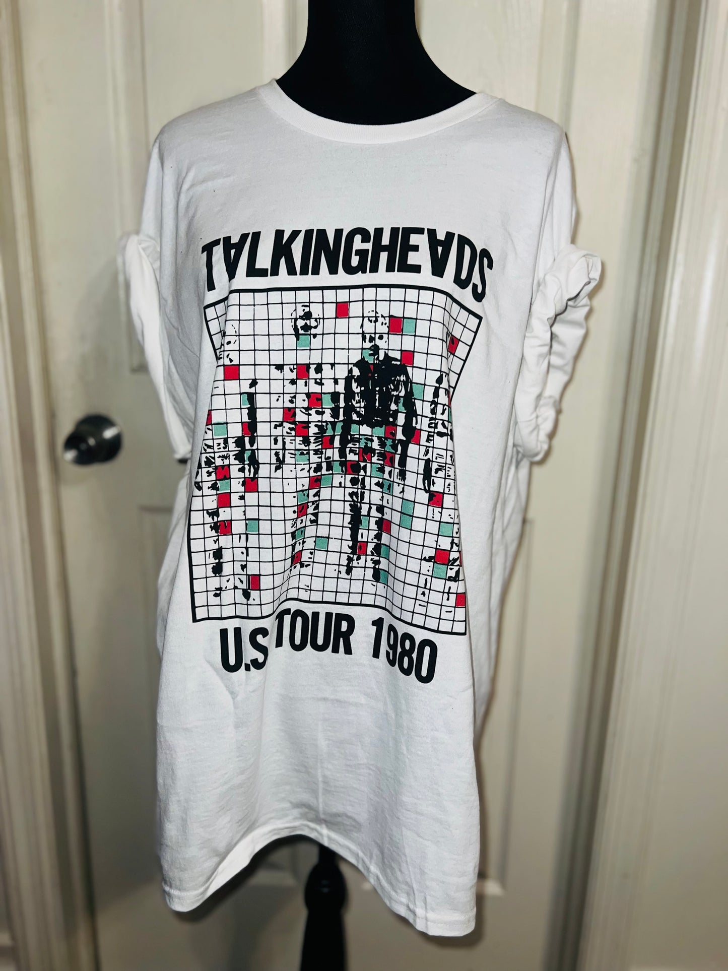 Talking Heads Double Sided Oversized Distressed Tee