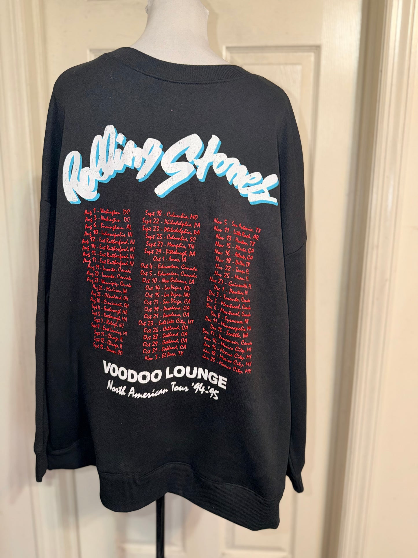 The Rolling Stones Double Sided Oversized Distressed Sweatshirt