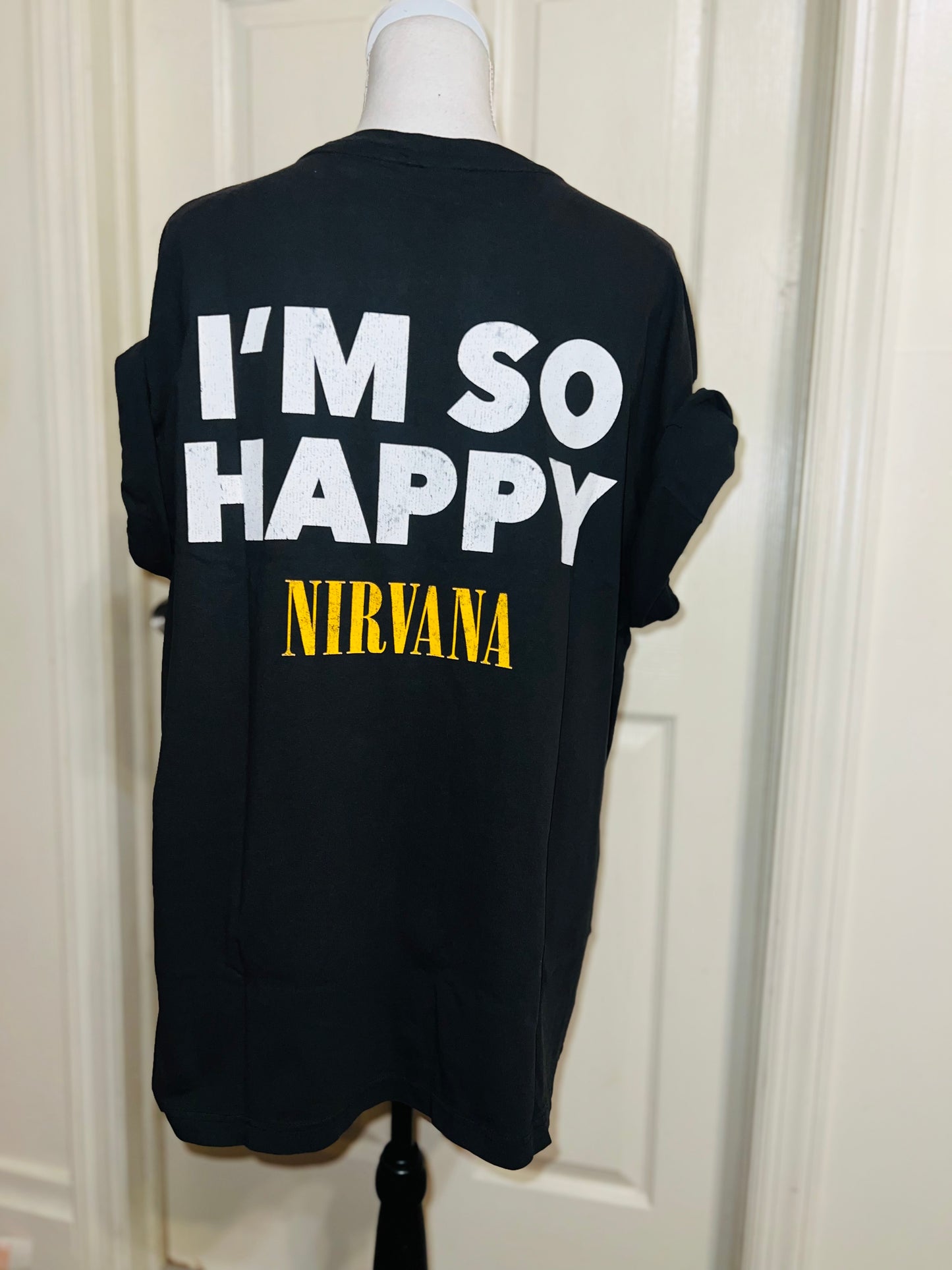 Nirvana Double Sided Oversized Distressed Tee