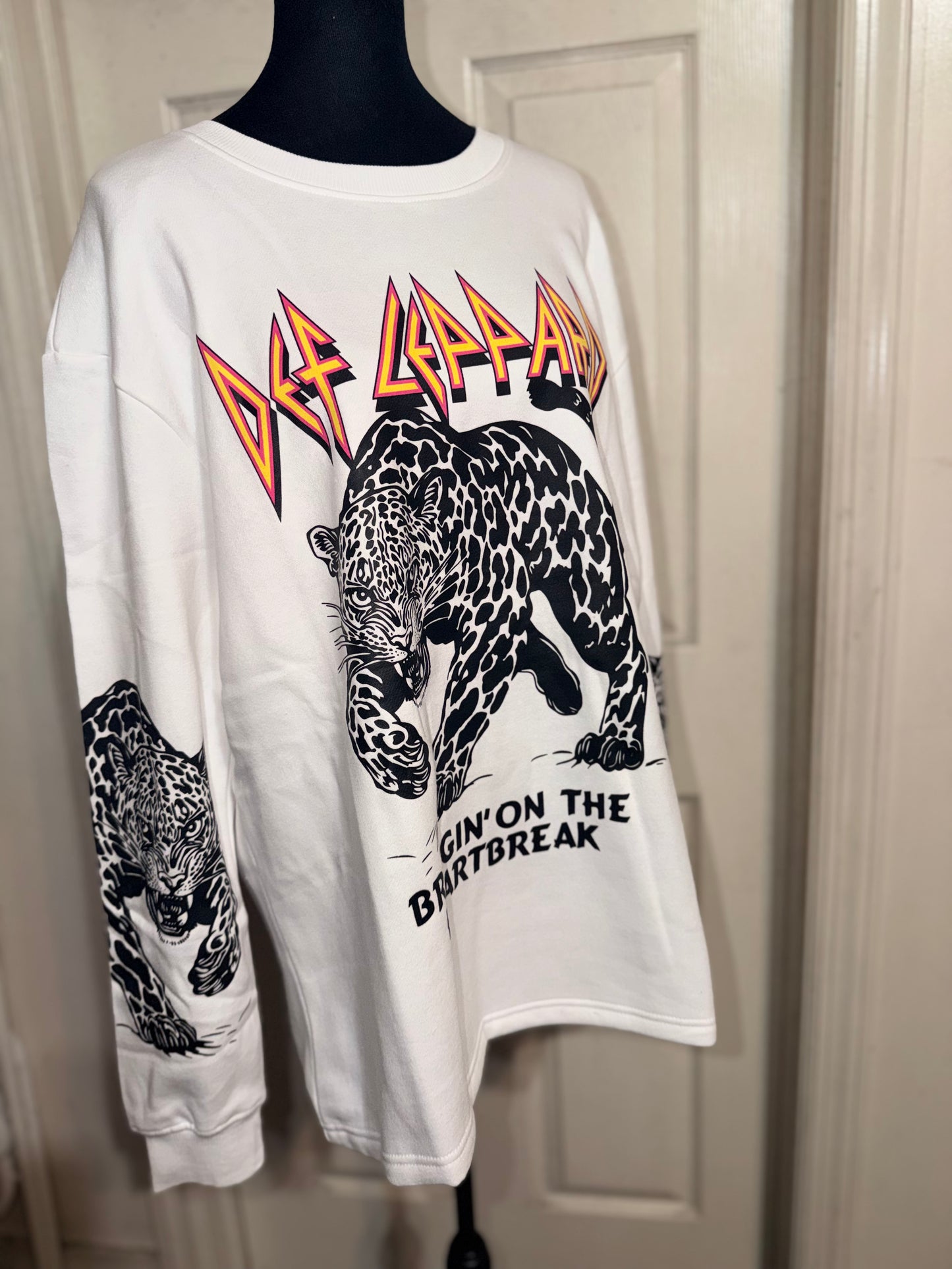 Def Leppard Oversized Distressed Sweatshirt