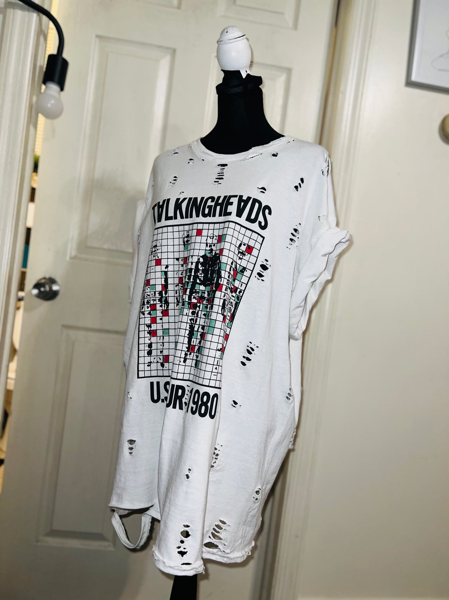 Talking Heads Double Sided Oversized Distressed Tee