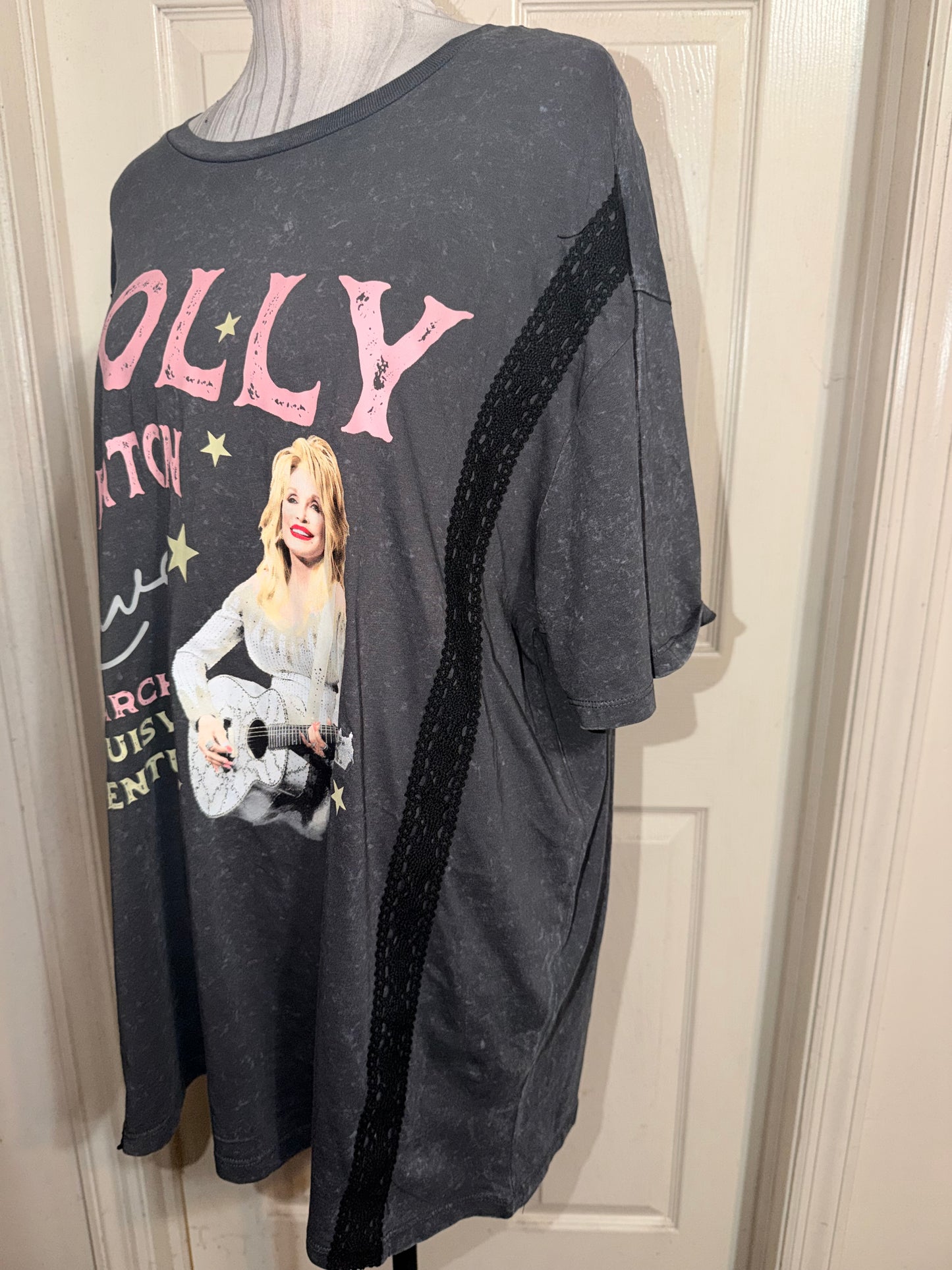 Dolly Parton Double Sided Oversized Distressed Tee