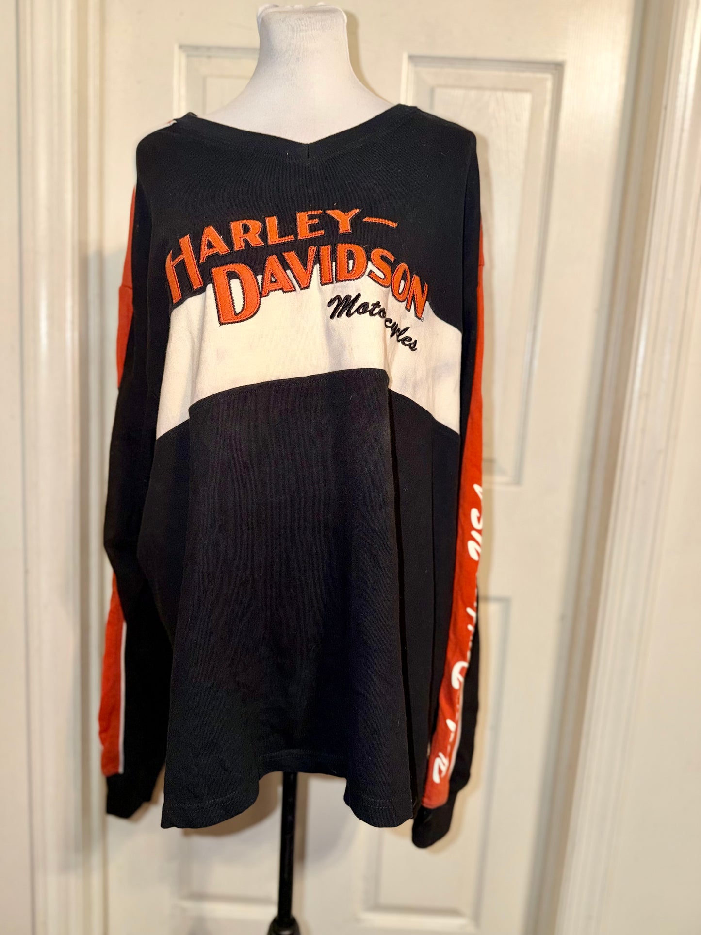 Harley Davidson Double Sided Oversized Distressed Vintage Jersey Sweatshirt