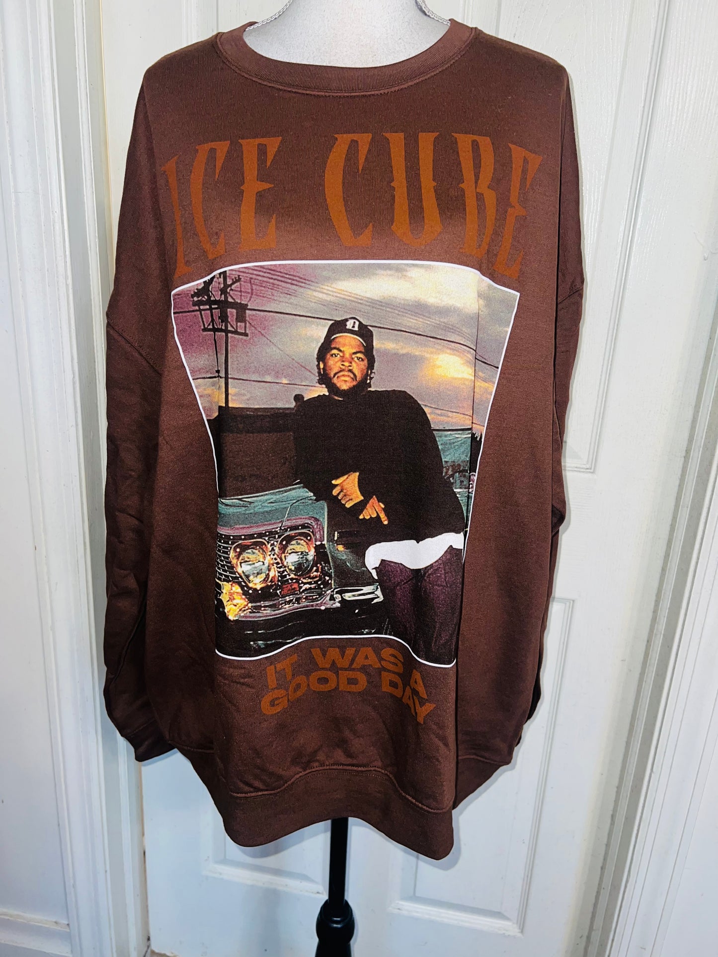 Ice Cube Oversized Distressed Sweatshirt