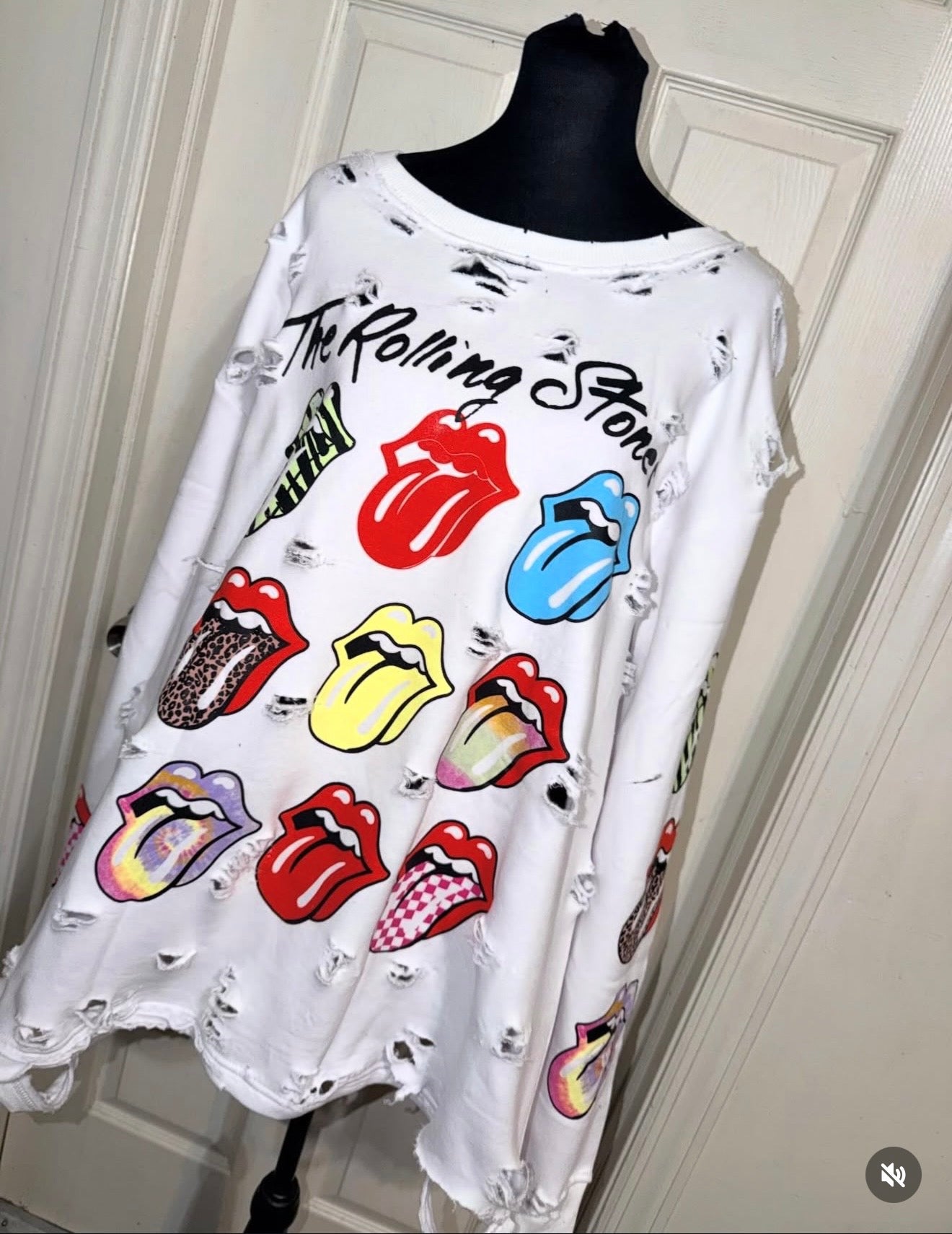 The Rolling Stones Oversized Distressed Sweatshirt